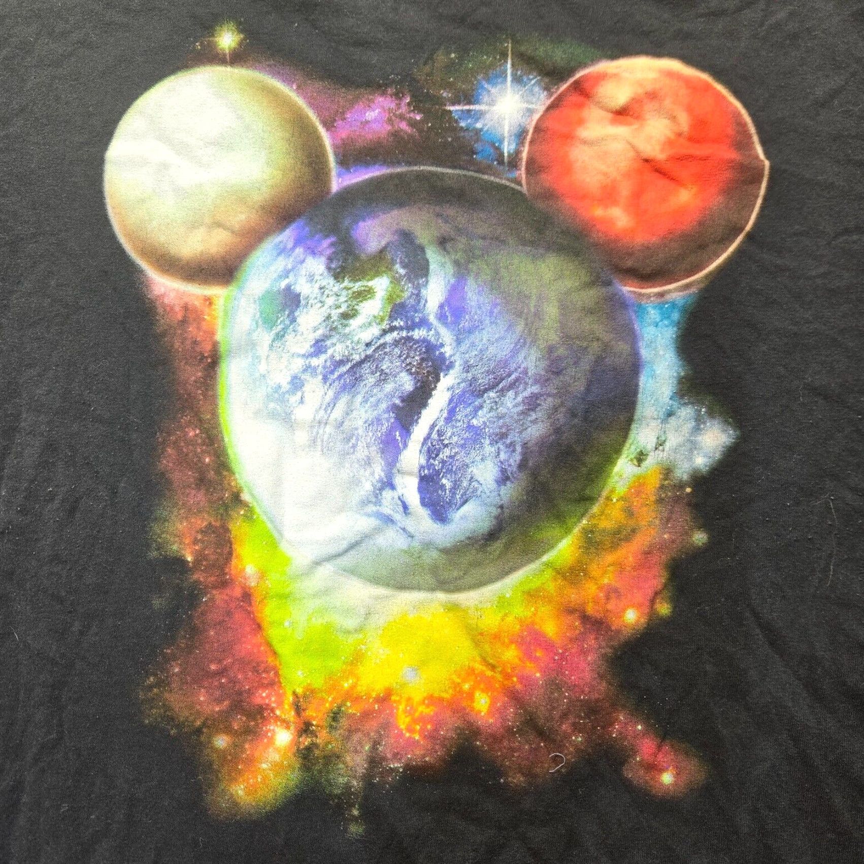 Disney Disney Mickey Mouse Earth Space Graphic Black Tee T-Shirt Adult Men's 3XL XXXL Size US XXL / EU 58 / 5 - 2 Thumbnail