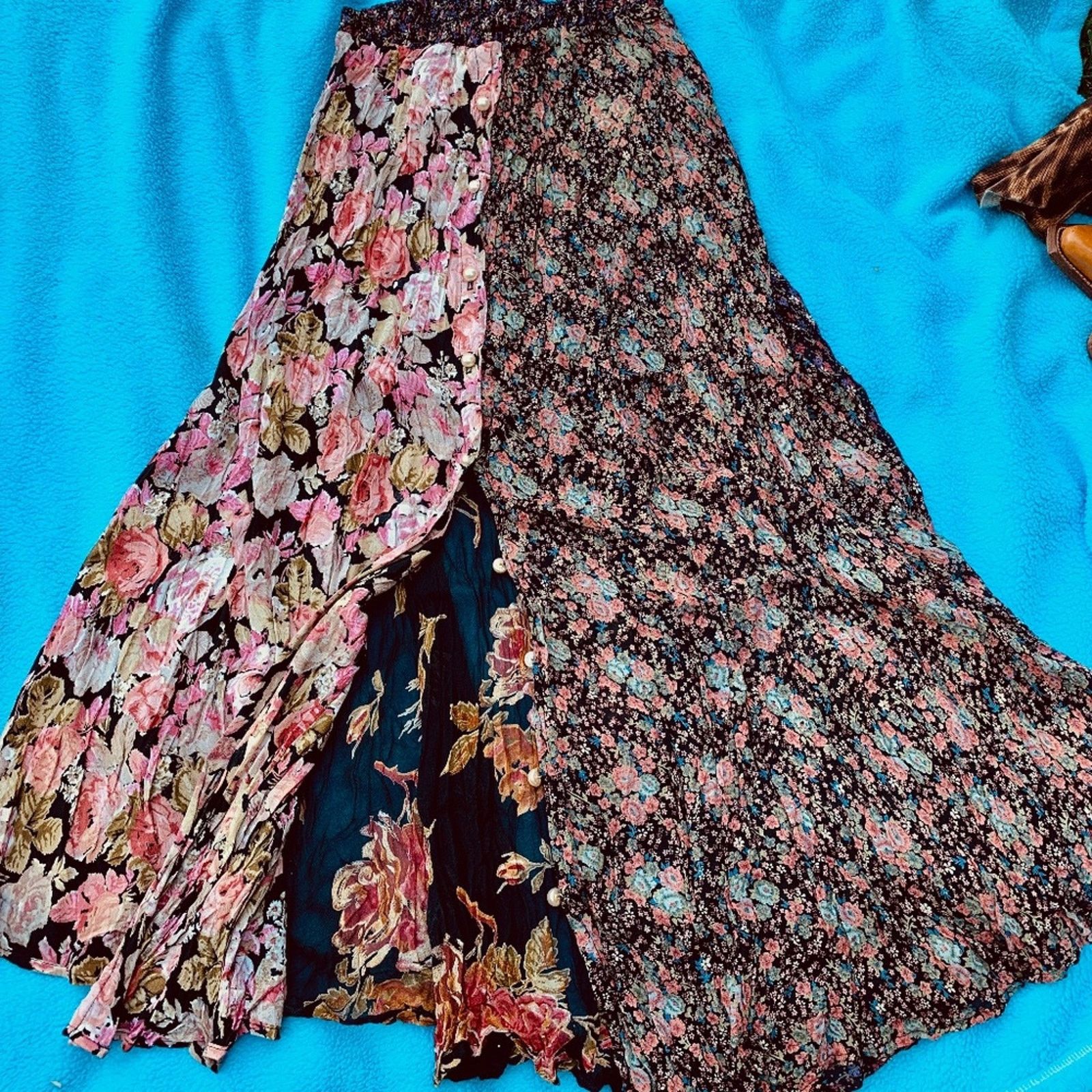 Other VINTAGE ALEXANDER BROWN FLORAL PATCHWORK BUTTONFRONT SKIRT Size 28" / US 6 / IT 42 - 3 Thumbnail