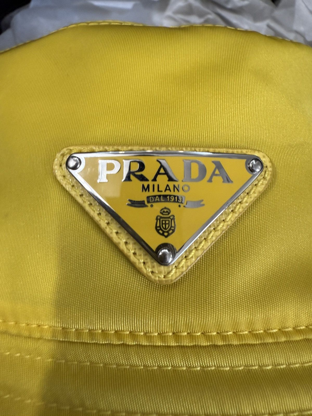 Prada Prada Nylon Bucket Hat Yellow Brand New Size Medium Size ONE SIZE - 5 Thumbnail