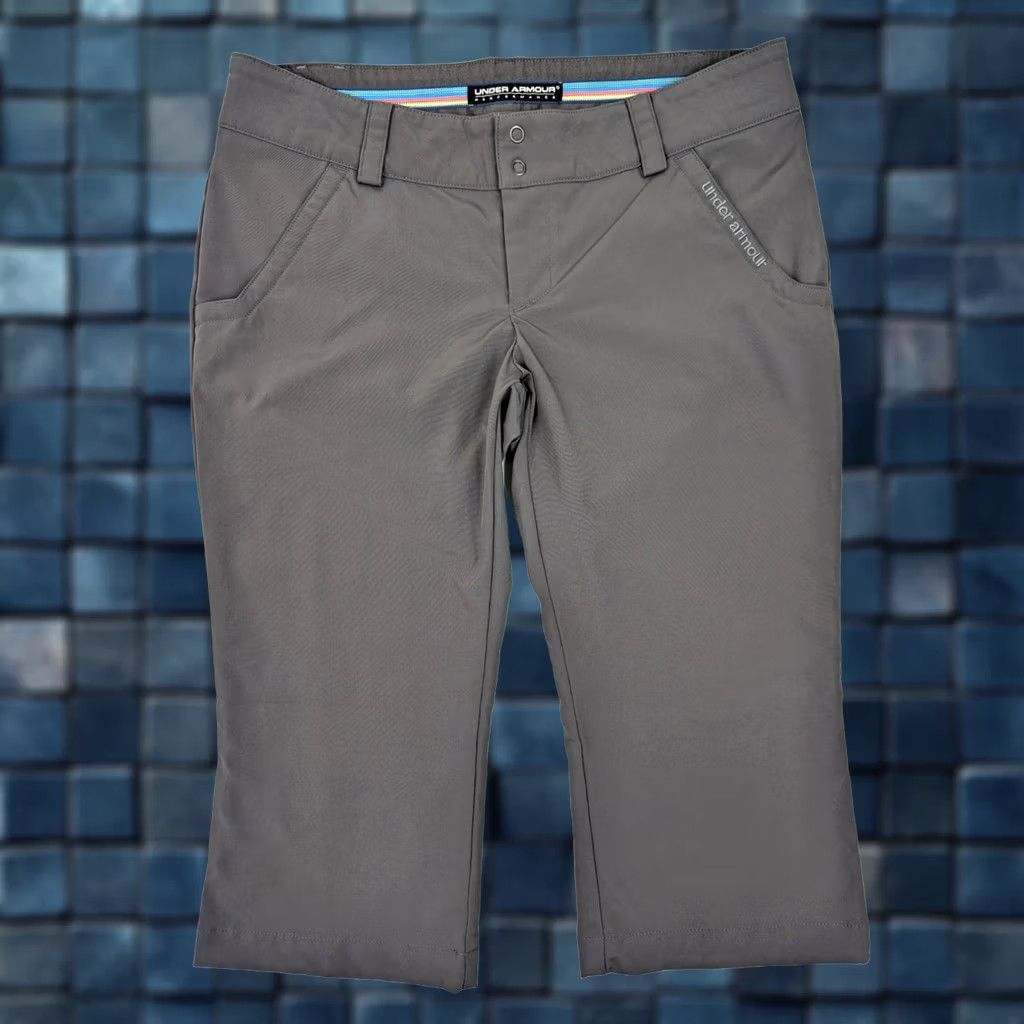 Under Armour Under Armour Performance Golf Capri Pants Women 8 Gray Wicking Stretch Capris 32 Inseam 18.5in 4-Pocket Design Regular Fit Size 30" / US 8 / IT 44 - 1 Thumbnail