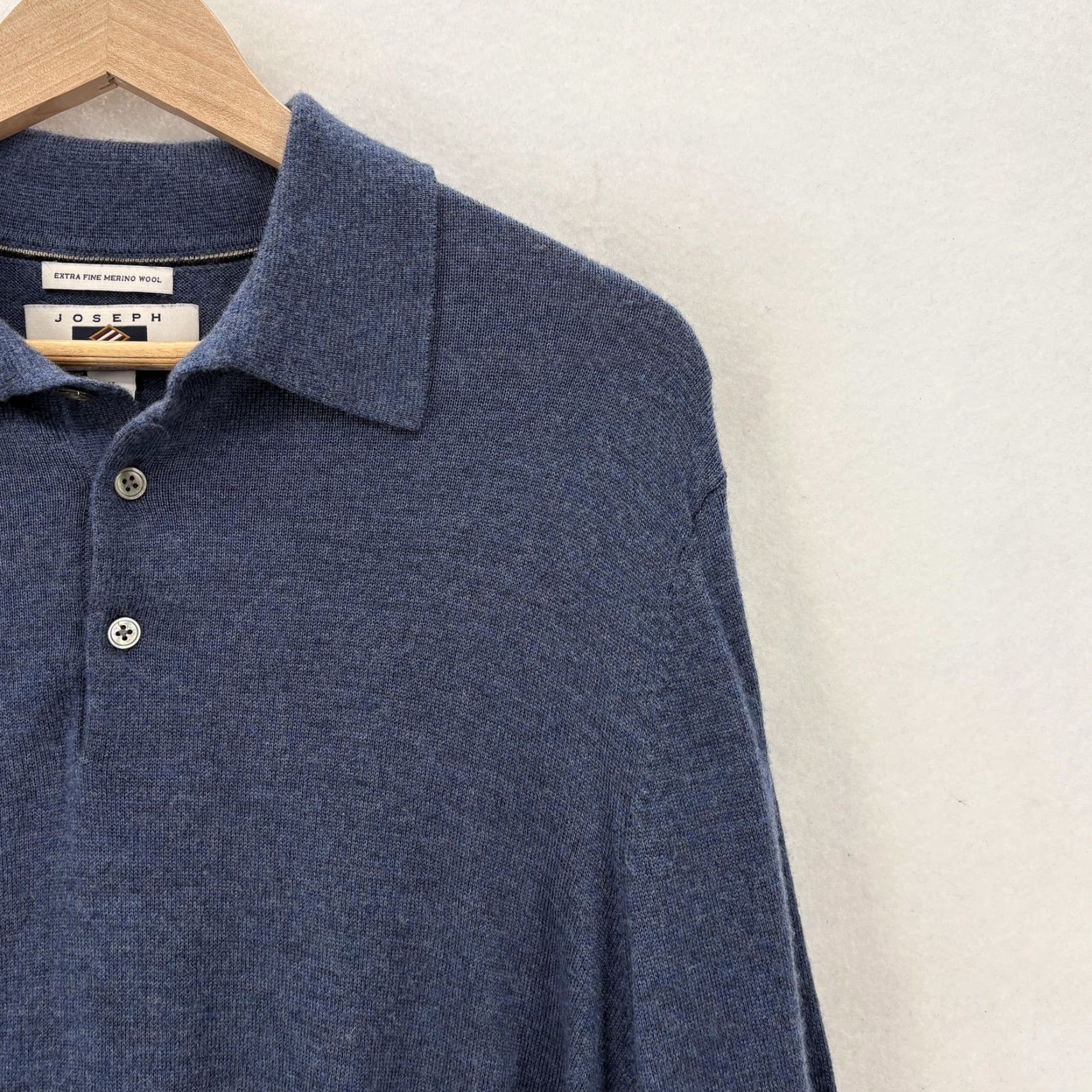 Joseph Abboud Joseph Abboud Sweater Polo Mens XL Blue 100% Merino Wool Collared Knit Pullover Size US XL / EU 56 / 4 - 2 Thumbnail