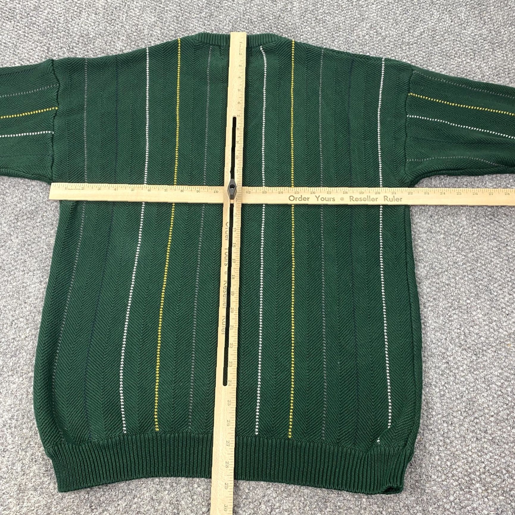 Chaps VINTAGE Chaps Ralph Lauren Sweater Pullover Mens Large Green Herringbone Crewneck Size US L / EU 52-54 / 3 - 5 Thumbnail