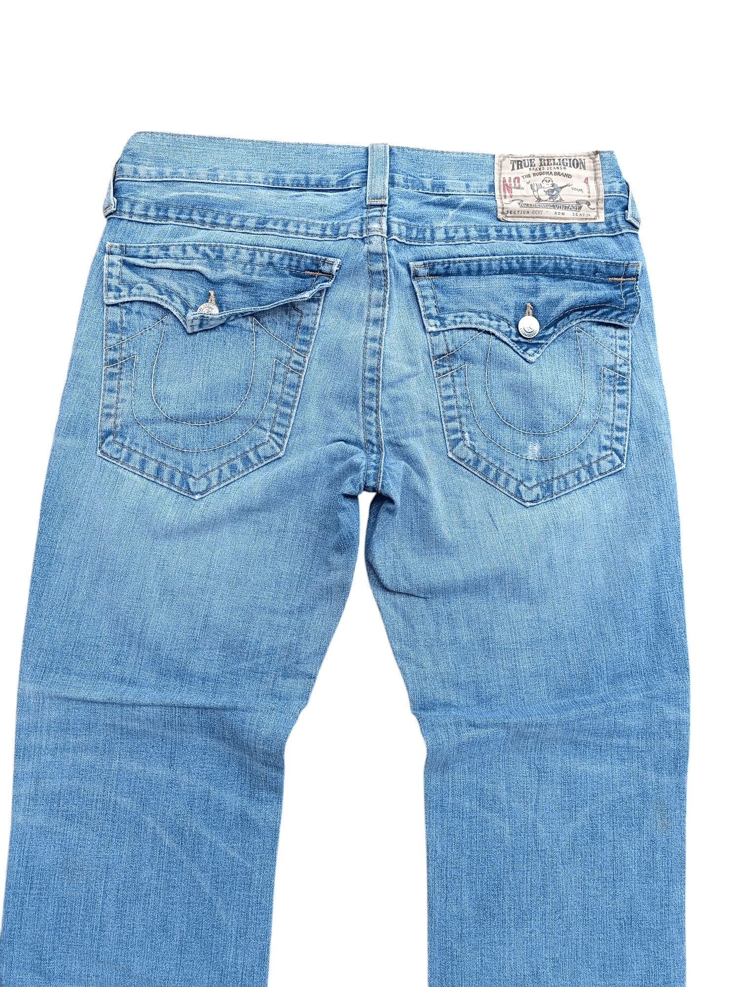 Affliction × Ed Hardy × True Religion True Religion Ricky Distressed Baggy Wide Leg Denim TR024 Size US 34 / EU 50 - 10 Thumbnail