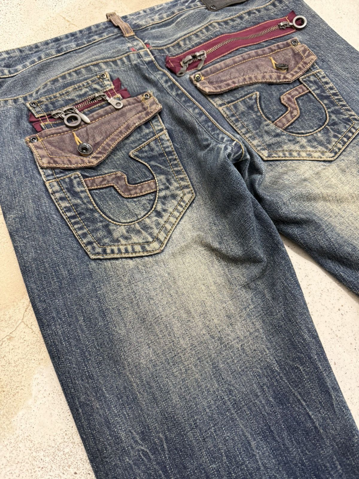 semanticdesign Semanticdesign Japanese Mudwash Studded Flare Denim Pants Size US 35 - 17 Thumbnail