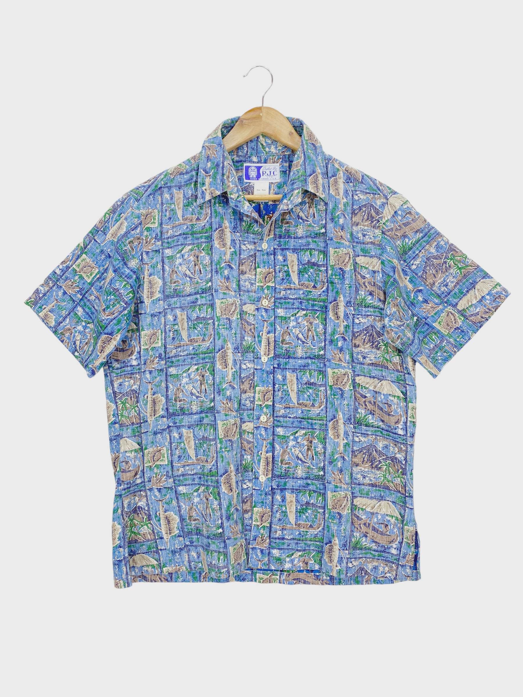 Vintage RJC Vintage Hawaiian Shirt - Floral Print Summer Aloha Shirt Size US S / EU 44-46 / 1 - 1 Thumbnail