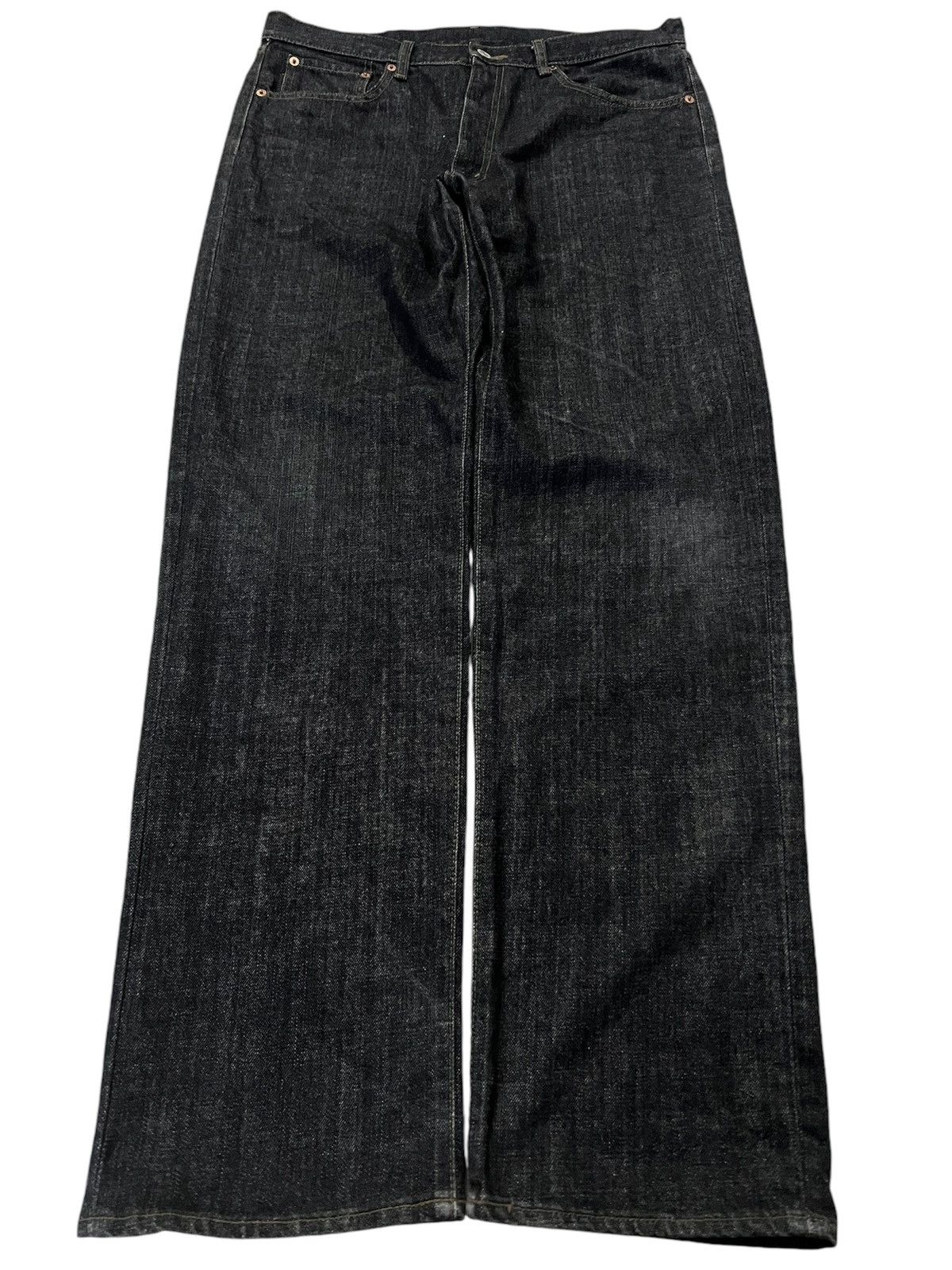If Six Was Nine × Japanese Brand 💥BAGGY💥VINTAGE 90’S BOBSON CHESSKING SUPER BLACK JEANS Size US 33 - 1 Thumbnail