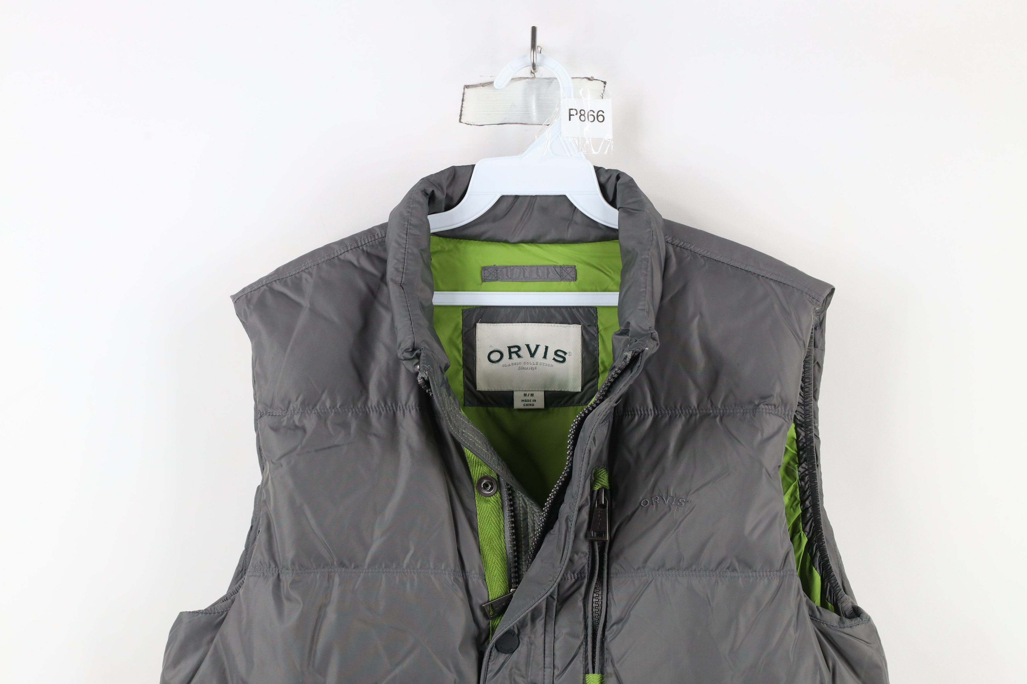 Orvis Spell Out Duck Down Insulated Puffer Vest Jacket Gray