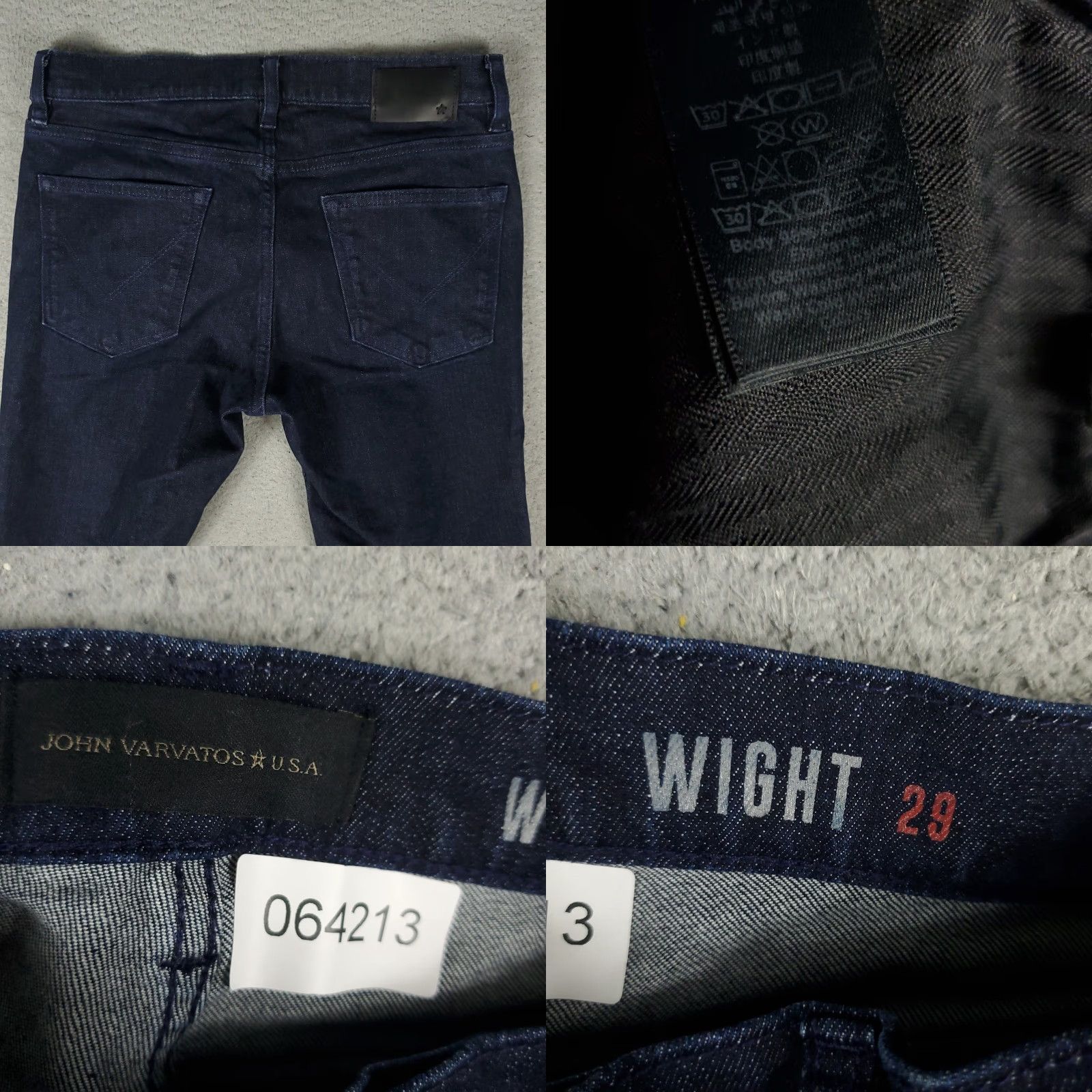 John Varvatos John Varvatos Jeans Mens 29x32 Dark Wash Denim 5-Pocket Regular Fit Blue Size US 29 - 8 Thumbnail