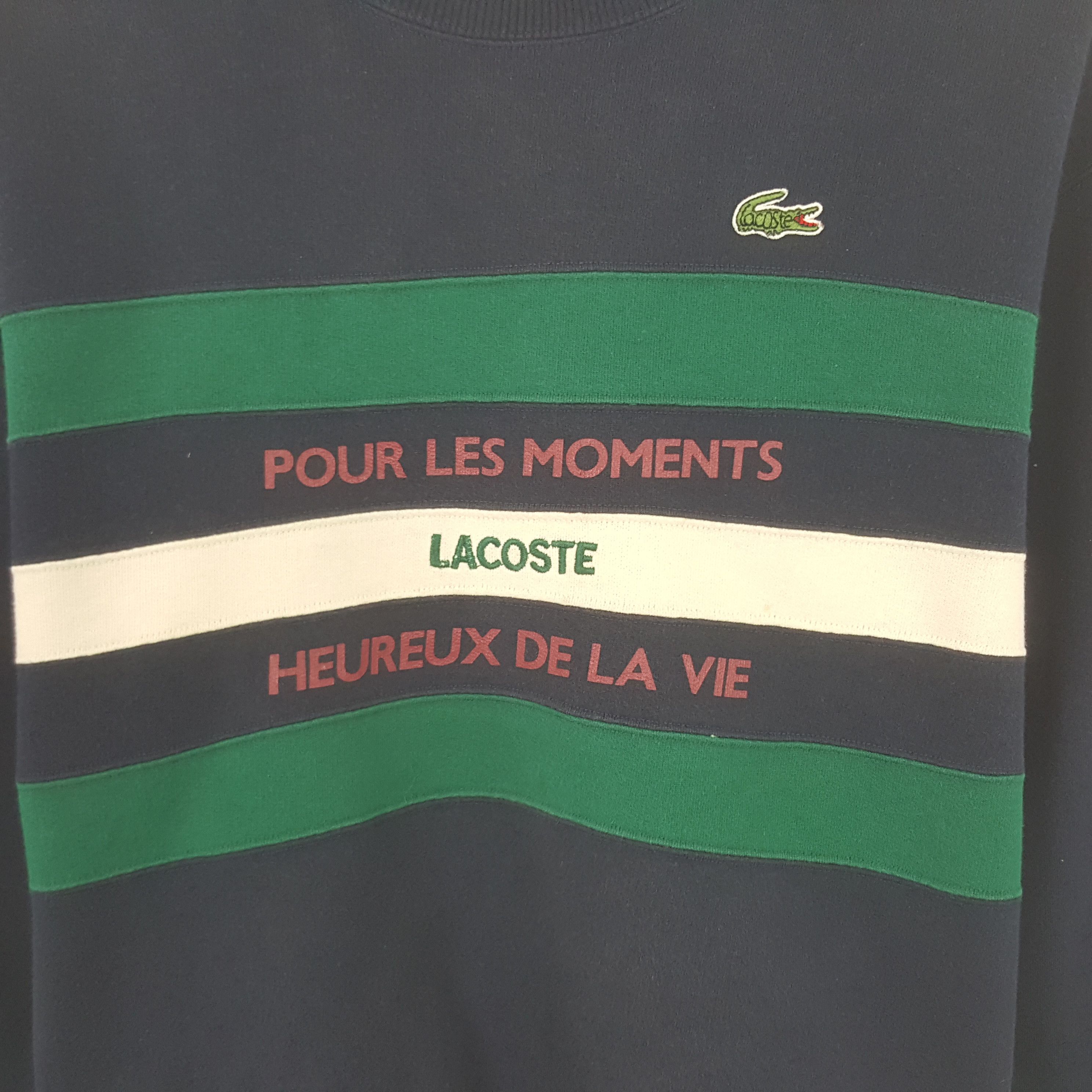 Lacoste Vintage Lacoste Striped Sweatshirt Size US S / EU 44-46 / 1 - 2 Thumbnail