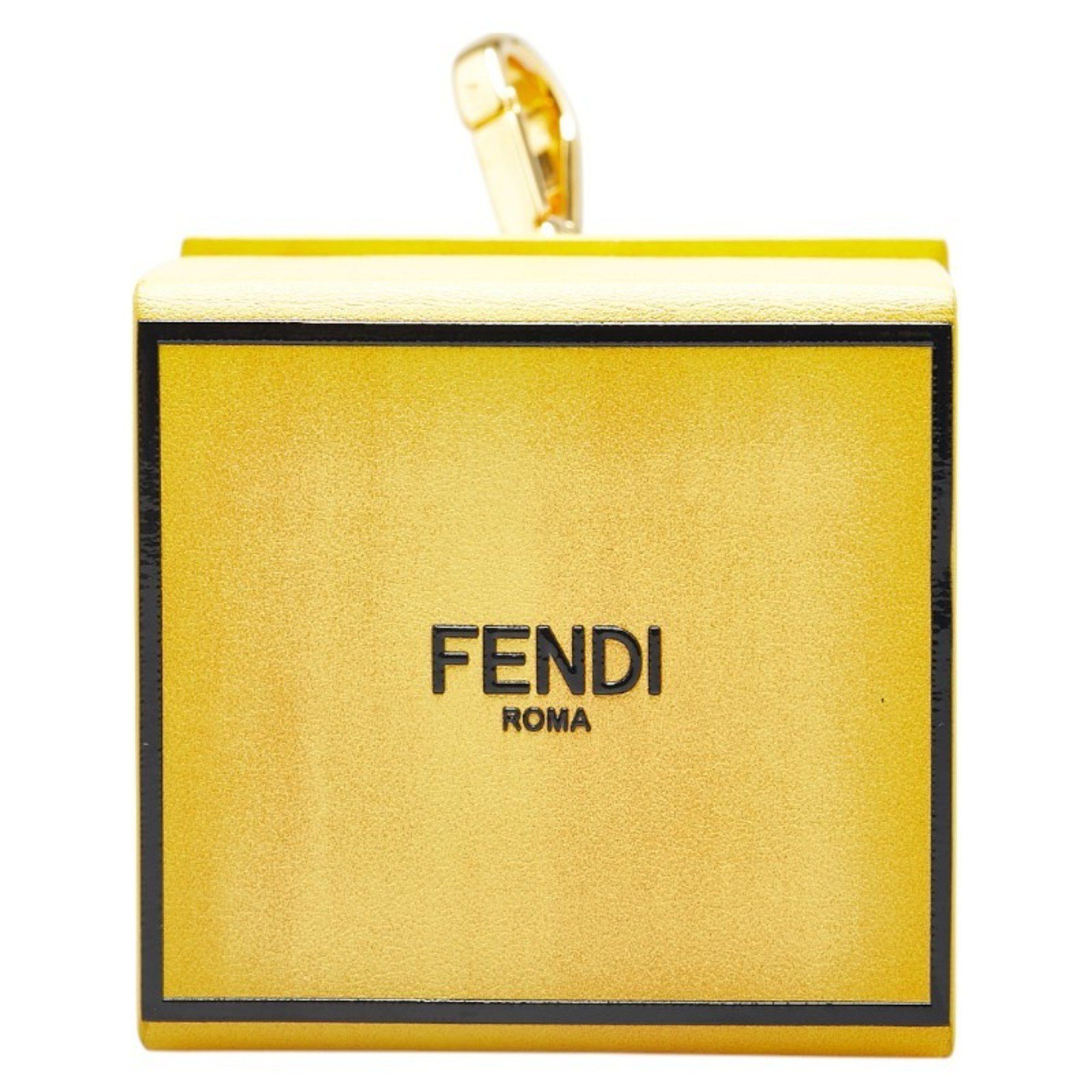 Fendi FENDI Mini Box Charm Keychain 7AR894 Yellow Leather Women's Size ONE SIZE - 1 Thumbnail