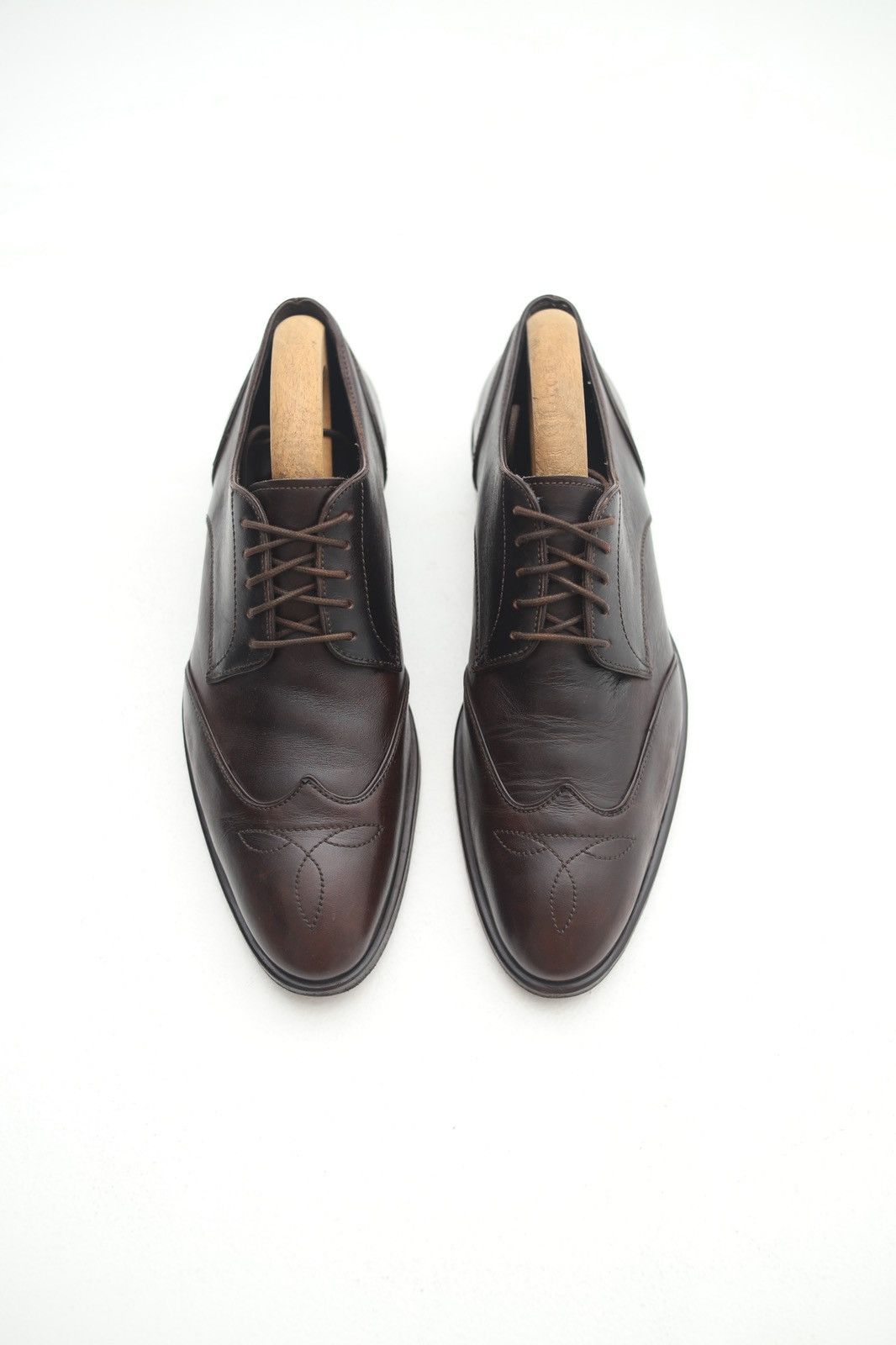 Fendi FENDI Derby Leather Shoes Lace Up Wingtip Logo Brown Men’s Size US 8 / EU 41 - 3 Thumbnail