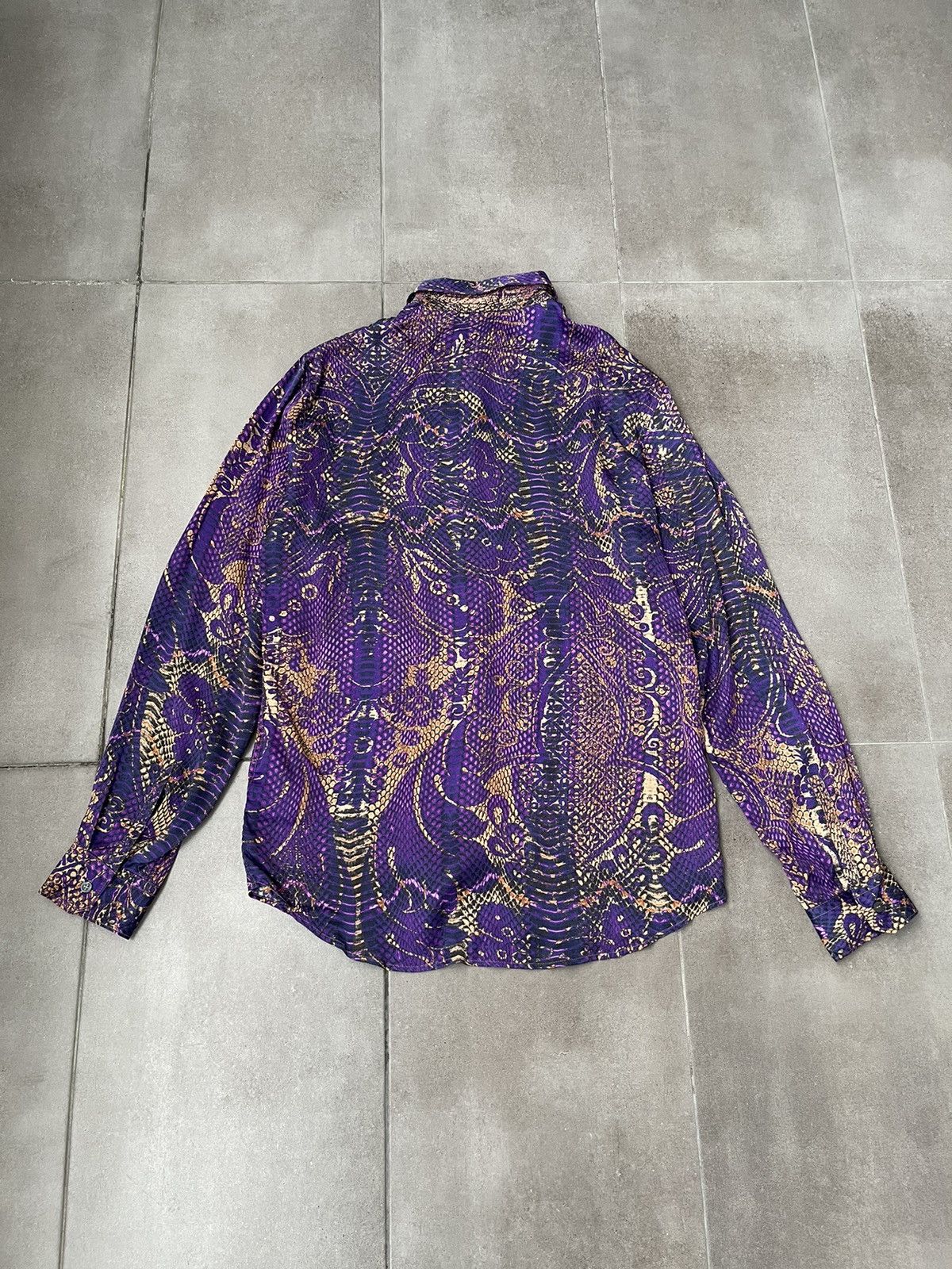 Just Cavalli !DS! FW22 Just Cavalli Animal Print Purple Pattern Shirt Size M / US 6-8 / IT 42-44 - 13 Thumbnail