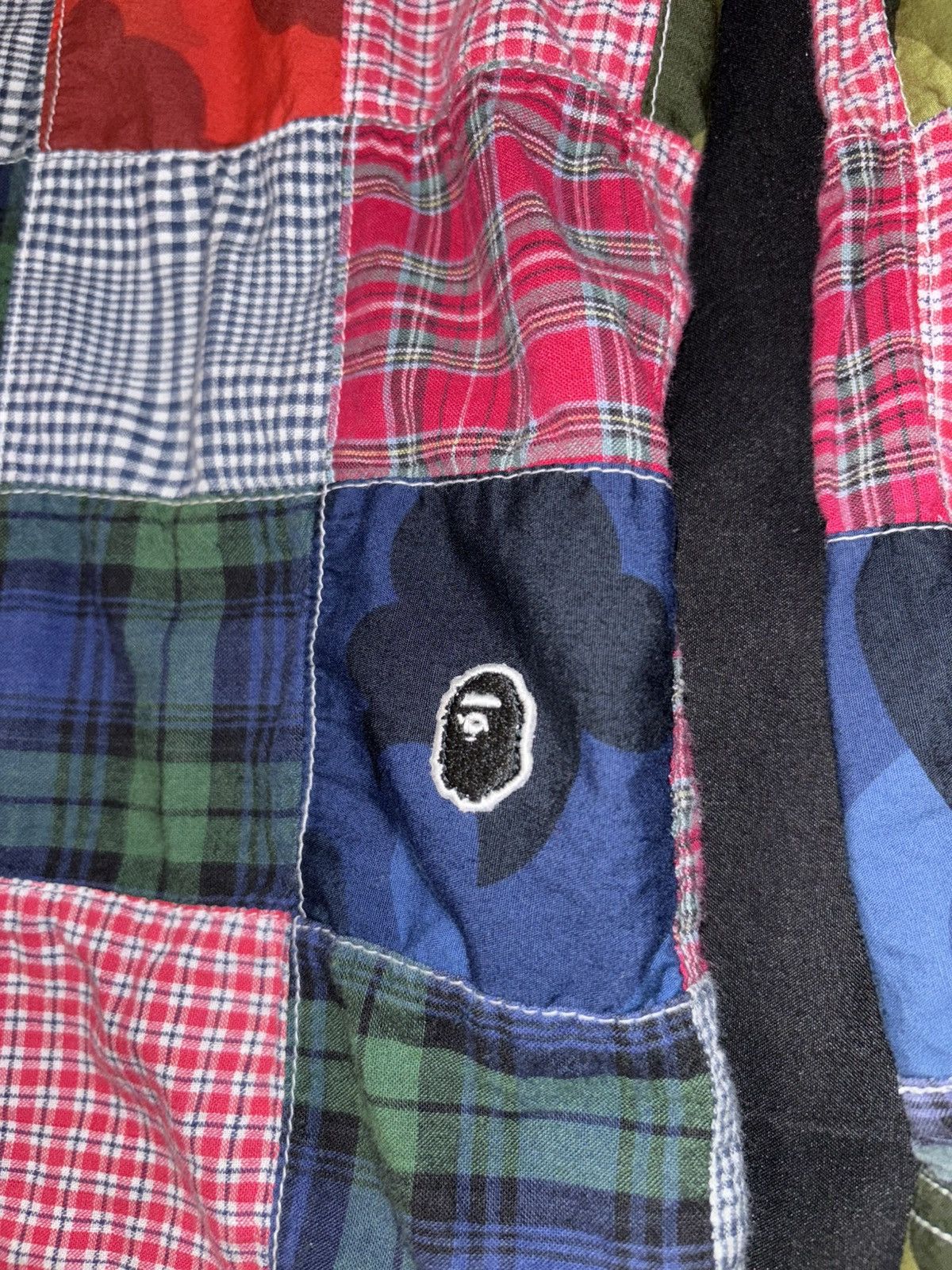 Bape Rare Vintage Nigo Era Camo Plaid Patchwork Button Up Shirt Size US S / EU 44-46 / 1 - 4 Thumbnail