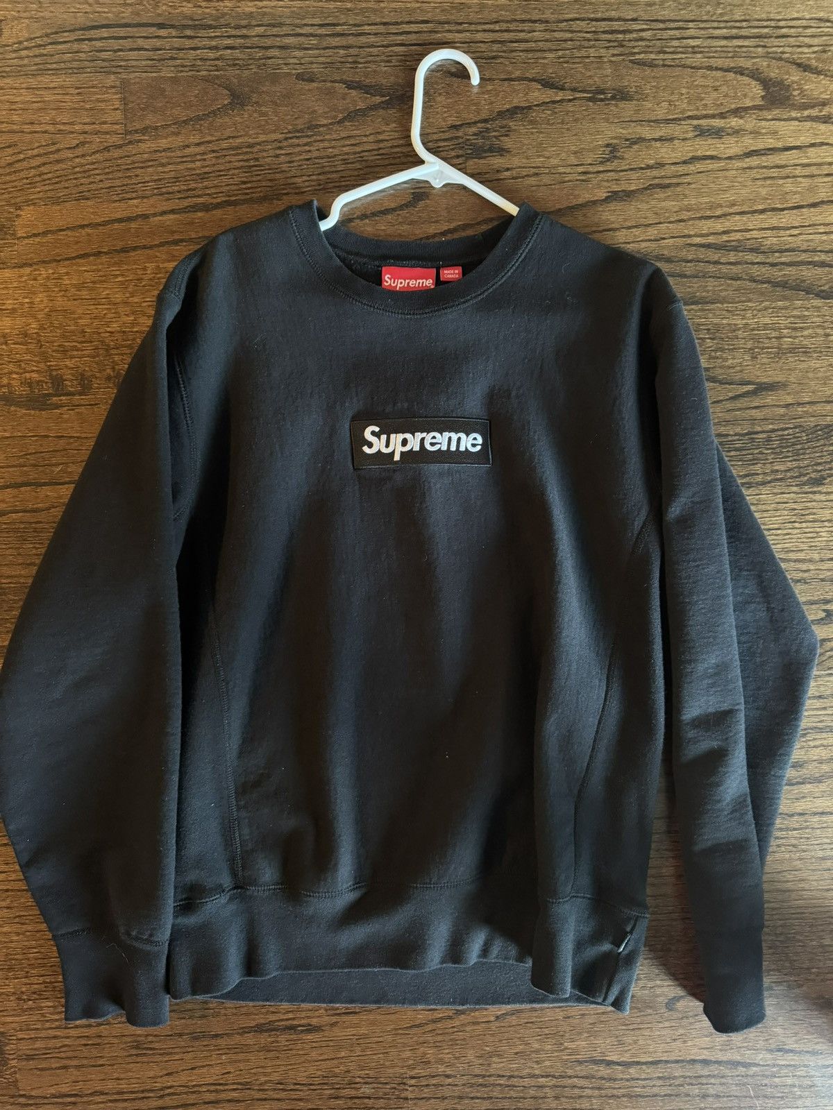 Supreme Supreme Washed Box Logo Crewneck - Black | Grailed