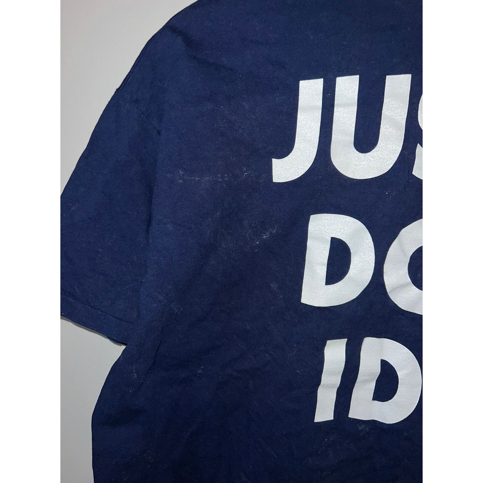 Hanes Vintage Psych Shirt Just Do Id Blue Graphic Tee VTG 90s XL Size US XL / EU 56 / 4 - 8 Thumbnail