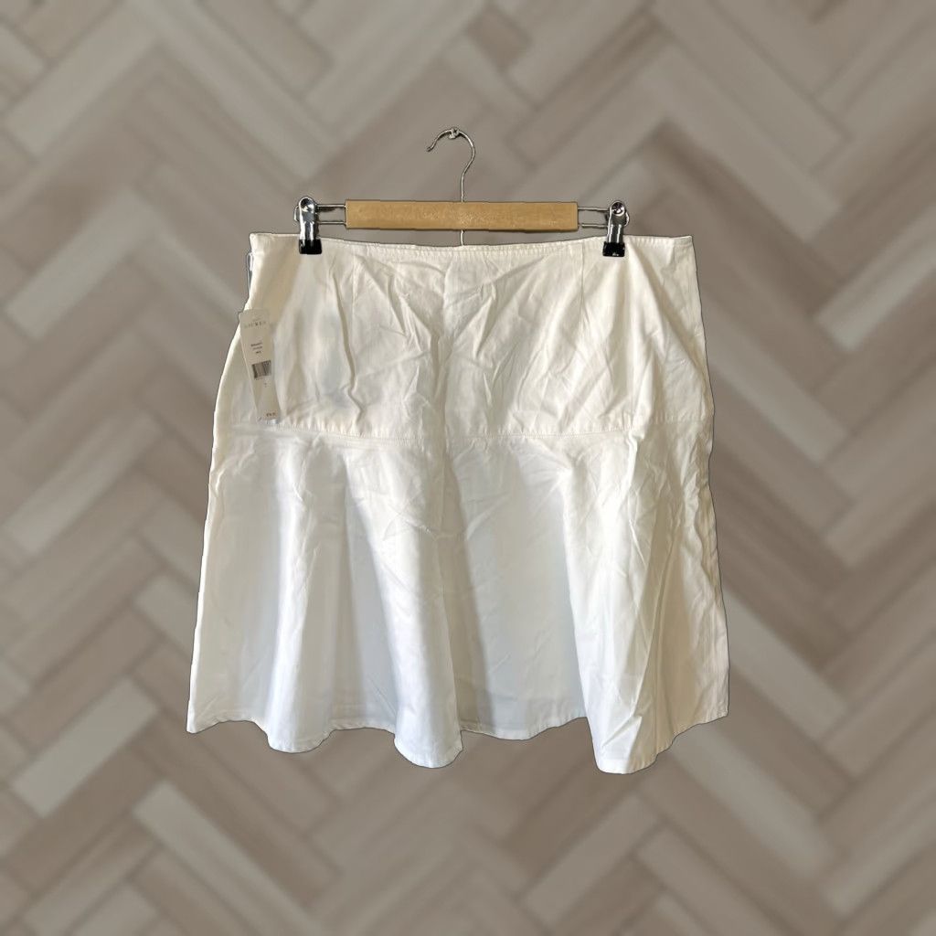 Ralph Lauren Lauren Ralph Lauren Womens White Fit Flare Button Skirt Size 14 NWT Size 36" / US 14 / IT 50 - 1 Thumbnail