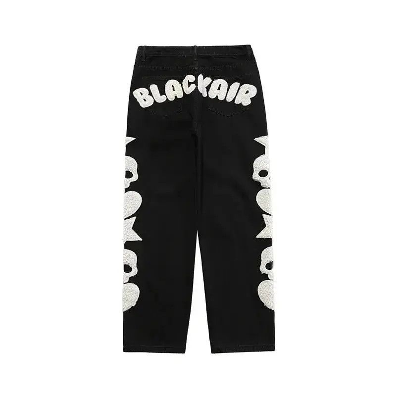Japanese Brand Skull Streetwear Denim Jeans Hip Hop Retro Skeleton Size US 32 / EU 48 - 5 Thumbnail