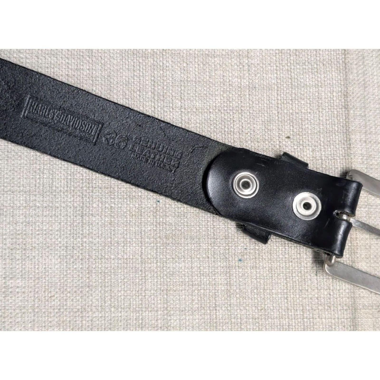 Harley Davidson VINTAGE Harley-Davidson Belt Western Buckle Leather 40 Black Tooled USA Made Mens Belt 1-1/2" Cowhide All-Over Pattern Size 40 - 5 Thumbnail