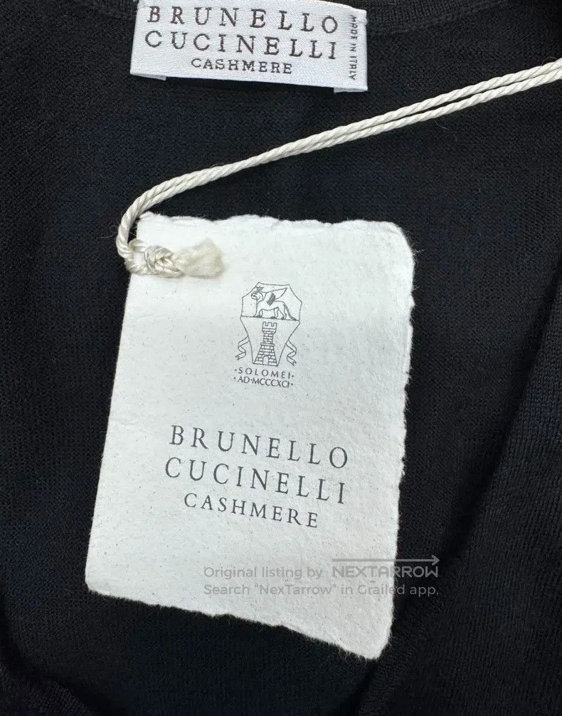 Brunello Cucinelli Brunello Cucinelli Solid color V-neck short-sleeve knit sw Size L / US 10 / IT 46 - 4 Thumbnail