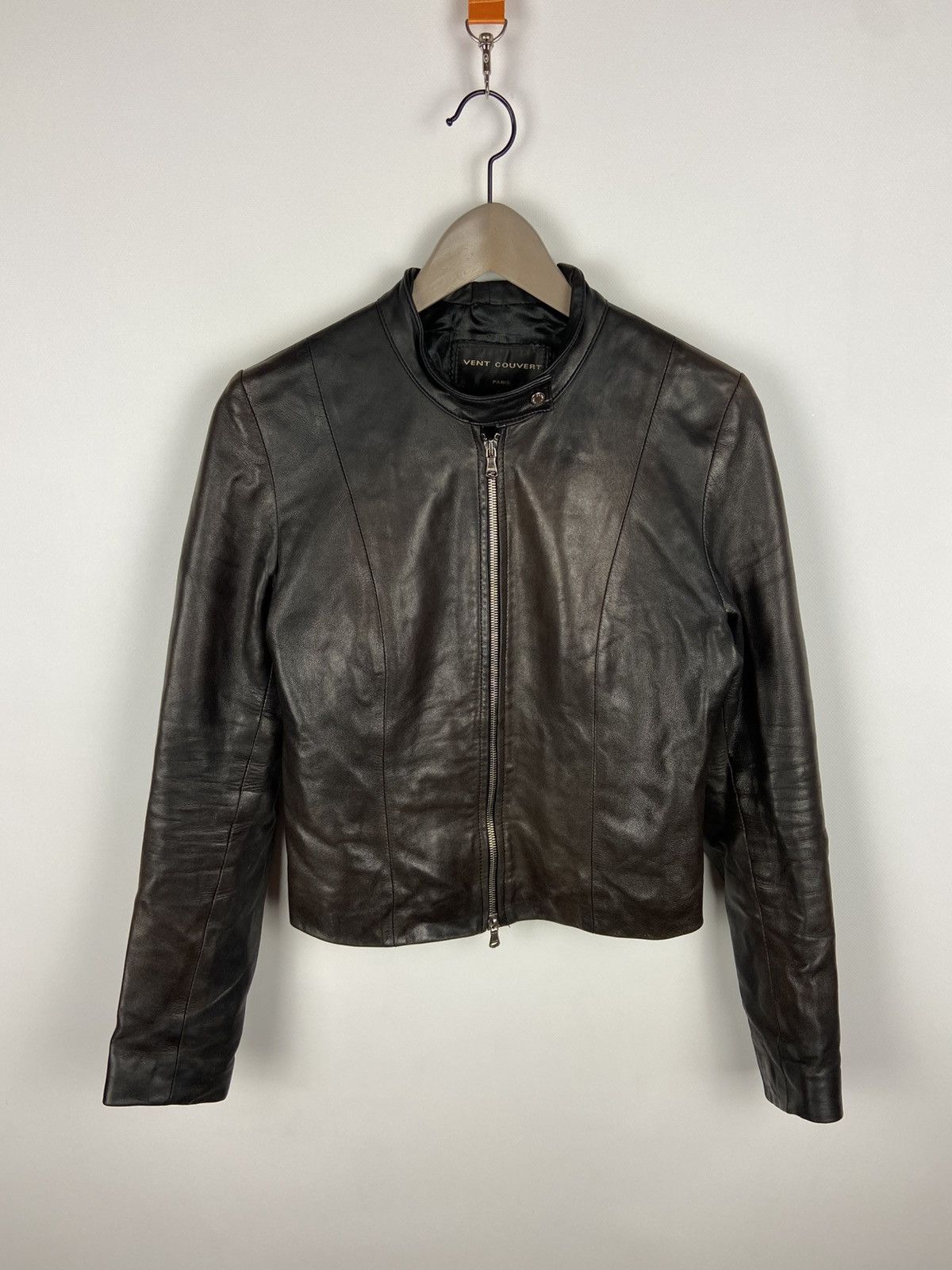 Other Vintage Vent Couvert Women’s Leather Biker Belted Jacket Size XS / US 0-2 / IT 36-38 - 1 Thumbnail