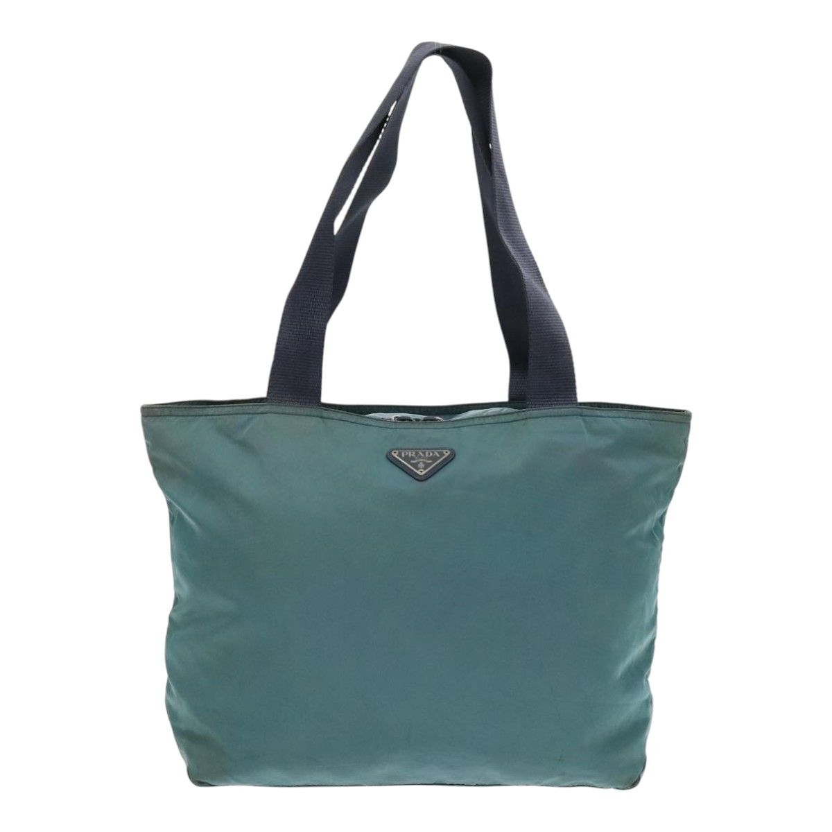 Triangle Logo Blue Synthetic Tote Bag (Pre-Owned)