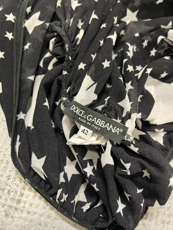 Dolce & Gabbana × Vintage FW2011 Dolce & Gabbana Pleated Star Black Dress Size S / US 4 / IT 40 - 11 Thumbnail