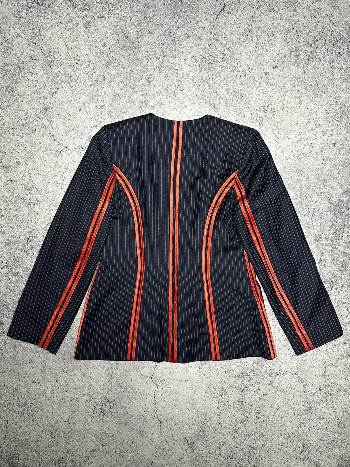 Vintage Vintage Gai Mattiolo Italy Red Stripes Blazer Jacket Size L / US 10 / IT 46 - 5 Thumbnail