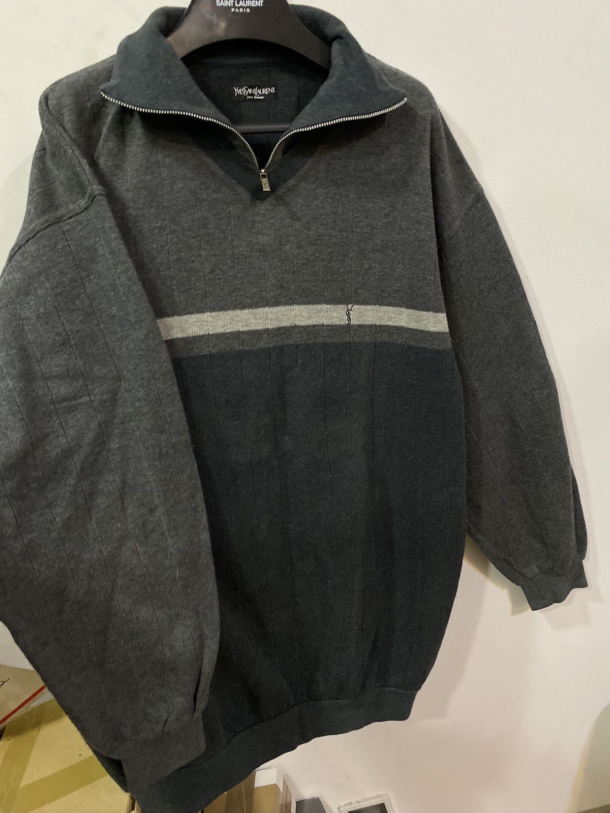 90’s YSL Sweatshirt 1/4 Zip YSL Sweater Old Money