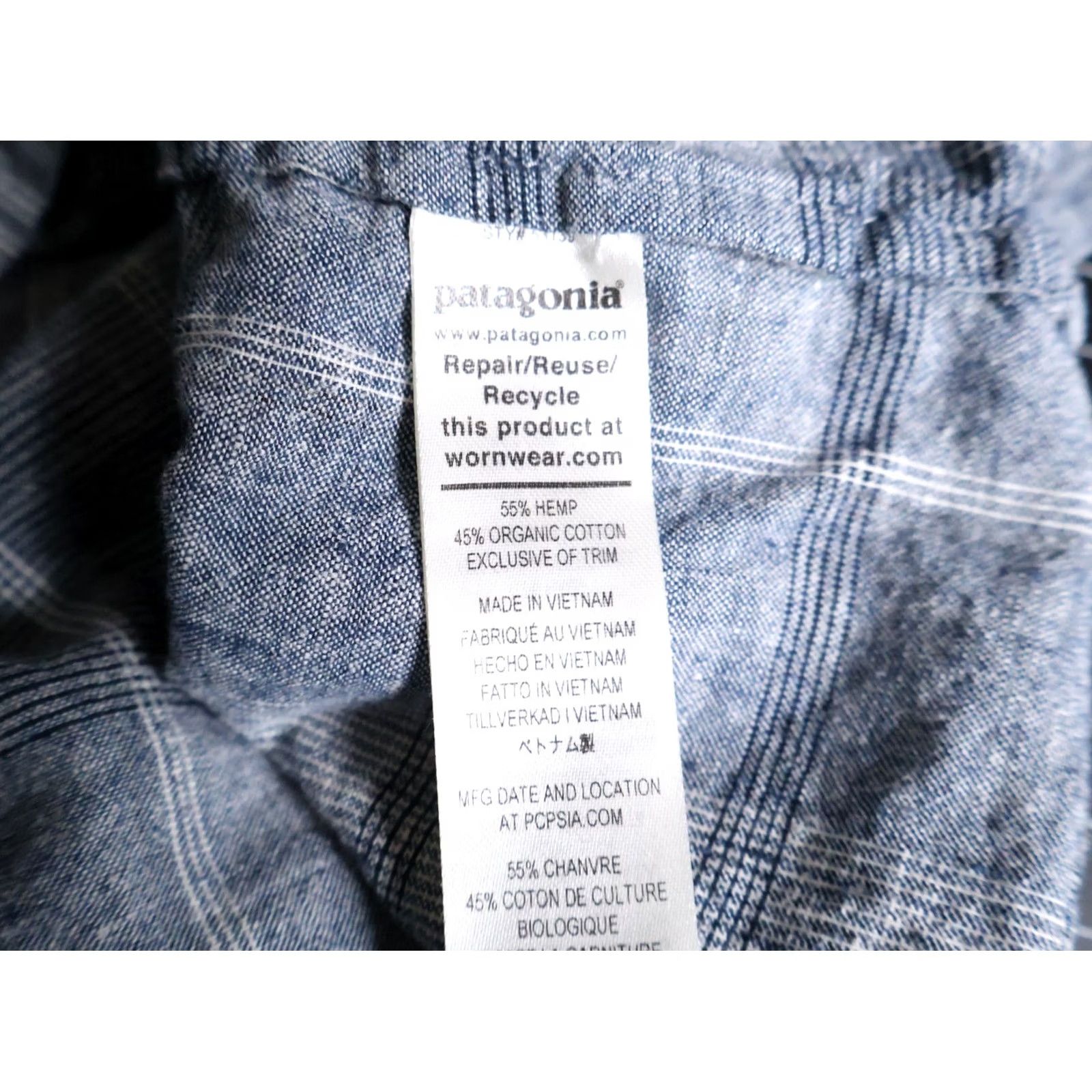 Patagonia Patagonia Shirt Men's XL Gray Plaid Check Organic Cotton Hemp Back Step Button-Up Short Sleeve Casual Workwear Winter Fall Spring Size US XL / EU 56 / 4 - 7 Thumbnail