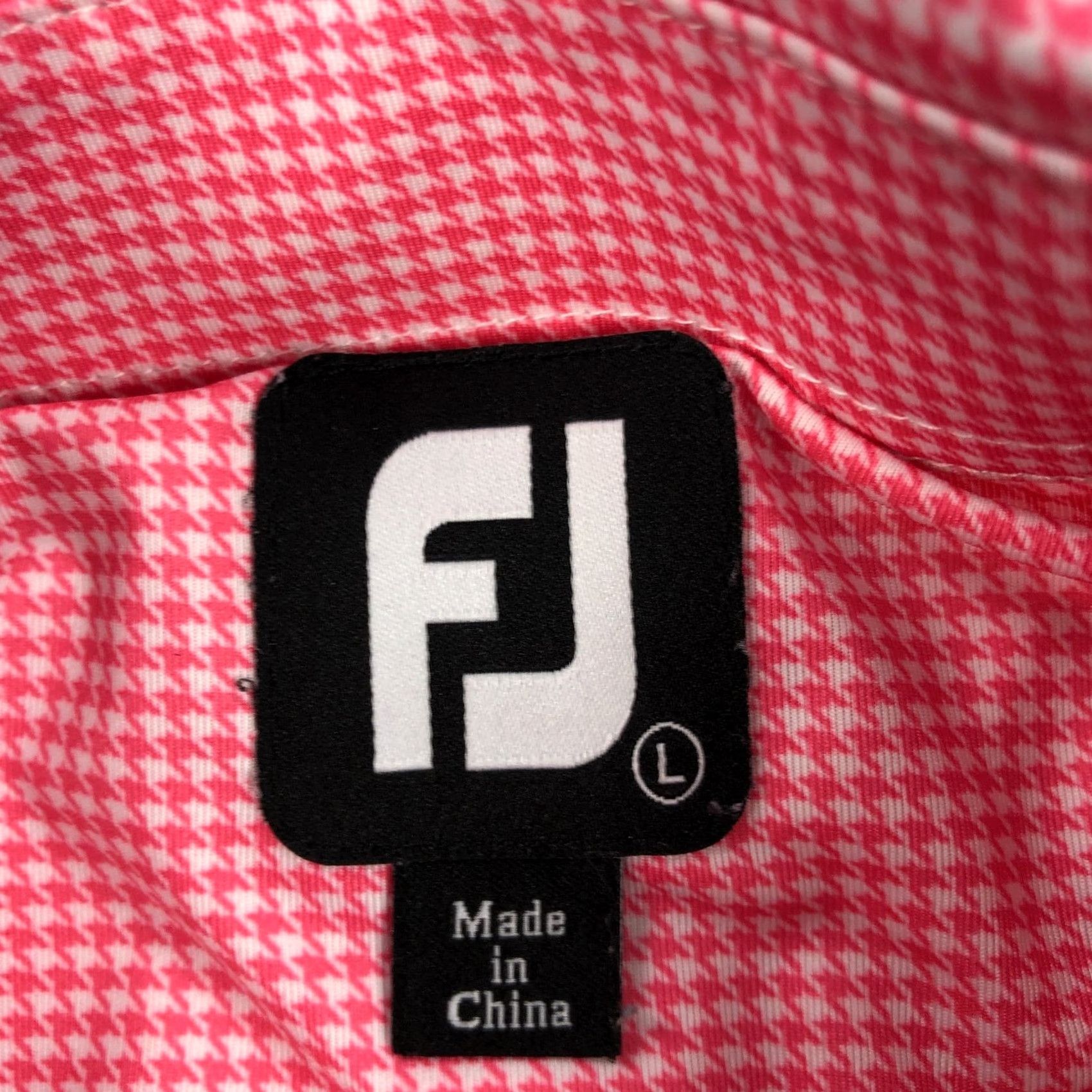 Footjoy FootJoy Polo Shirt Men L Pink Houndstooth Shadow Ridge Golf Performance FJ Size US L / EU 52-54 / 3 - 5 Thumbnail