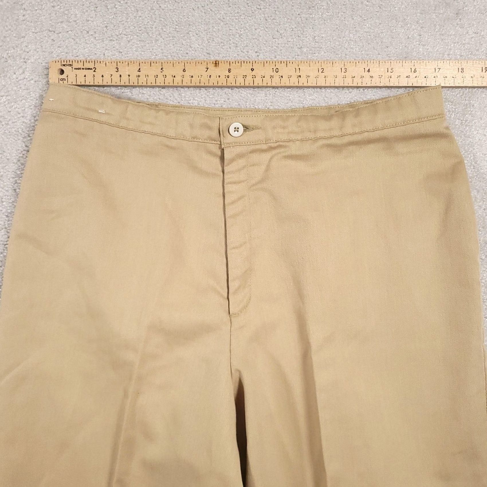 JCPenney JCPenney Pants Mens 34x29 Khaki Flat Front Classic Fit Chino Cotton Casual Size US 31 - 6 Thumbnail