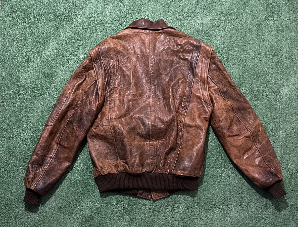 Genuine Leather × Vintage Real Leather Jacket Vintage 90s Size US M / EU 48-50 / 2 - 2 Thumbnail