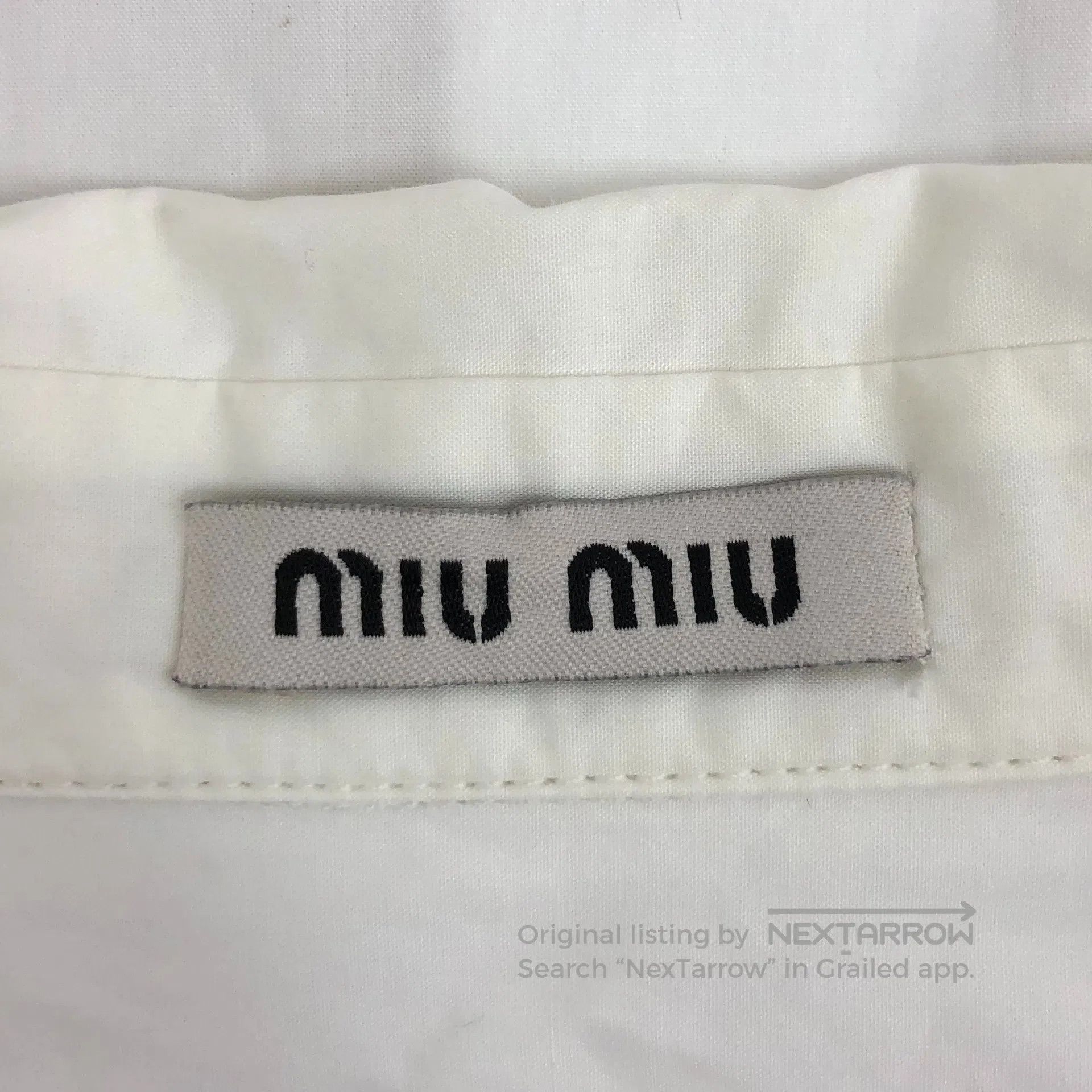 Miu Miu Miu Miu White collar diamond-studded design cotton collar Size XS / US 0-2 / IT 36-38 - 5 Thumbnail