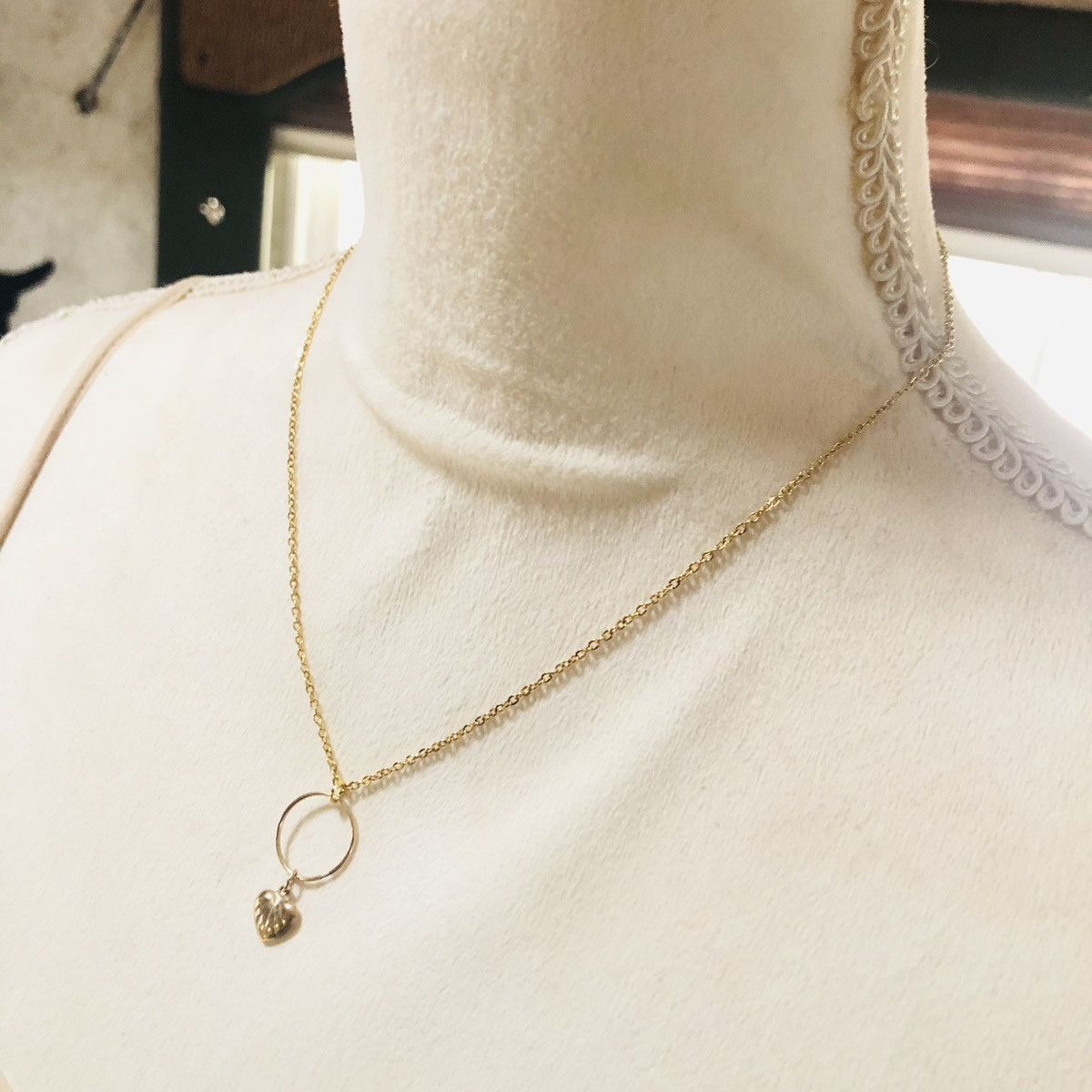 Handmade Handcrafted delicate heart dangle pendant on chain necklace Size ONE SIZE - 3 Thumbnail