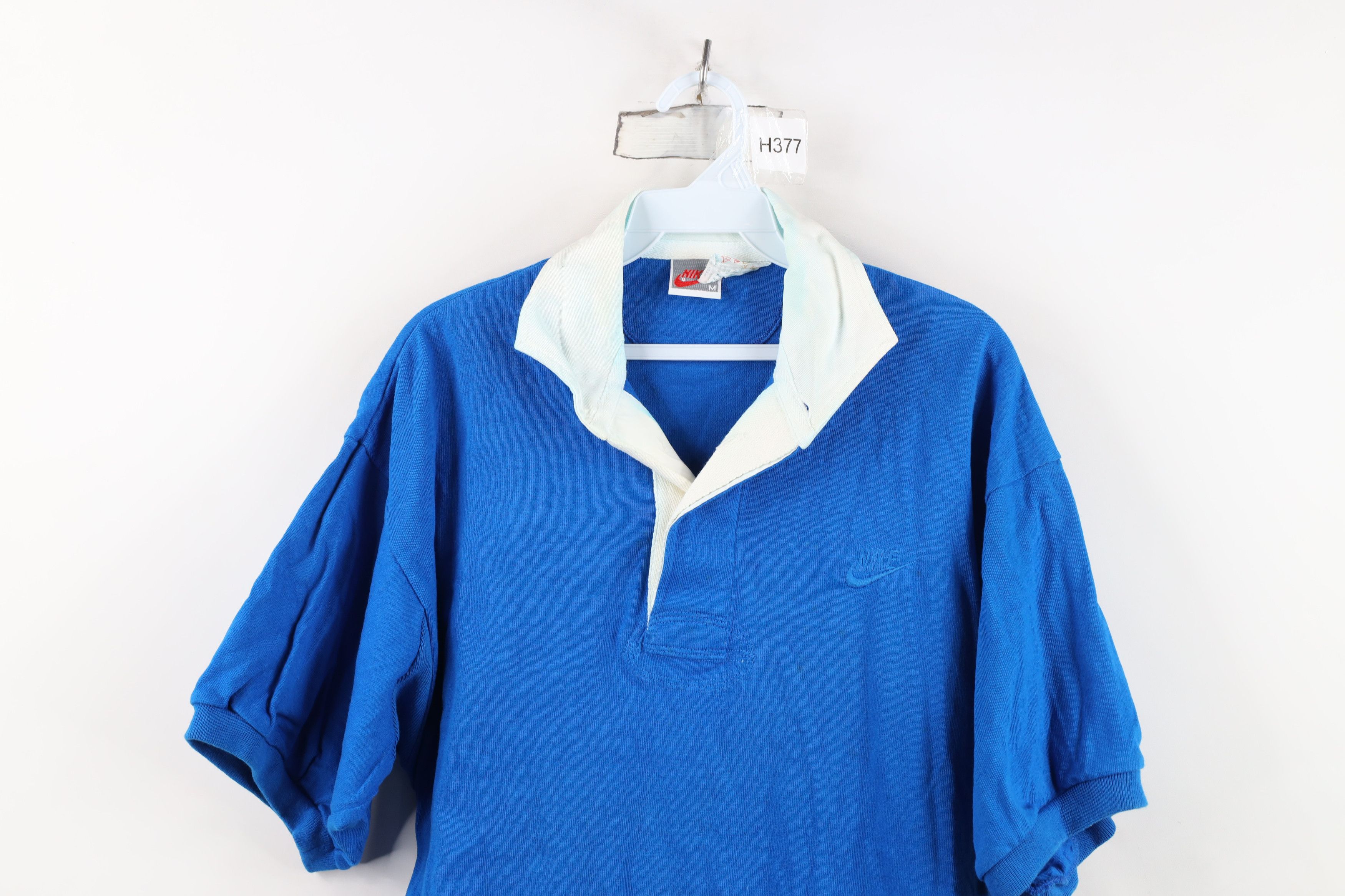 Nike Vintage 80s 90s Nike Sailing Rugby Polo Shirt Blue Cotton Size US M / EU 48-50 / 2 - 2 Thumbnail