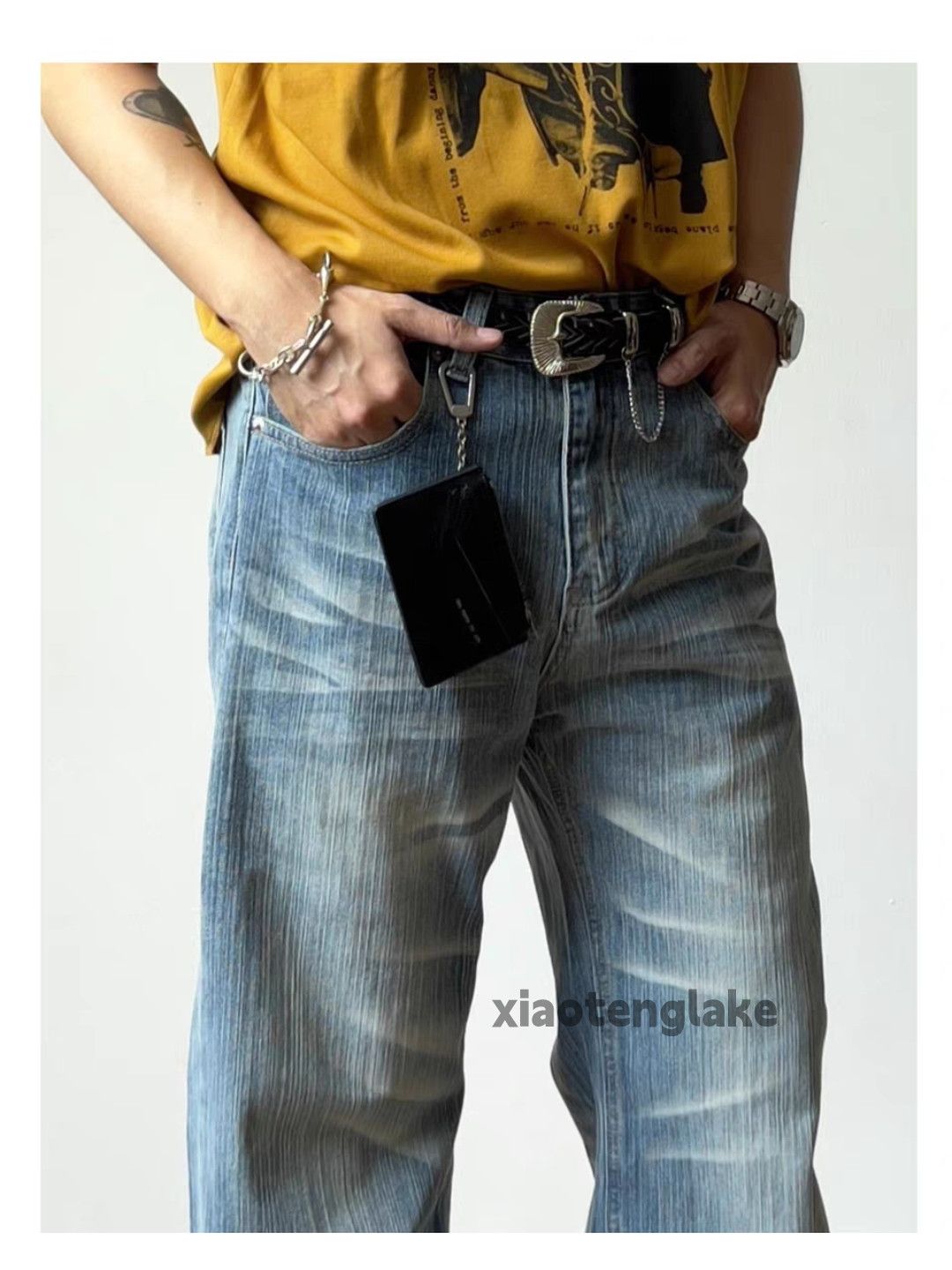 Jean xtl washed faded cleanfit yuppie y2k hiphop jeans Size 28" / US 6 / IT 42 - 5 Thumbnail