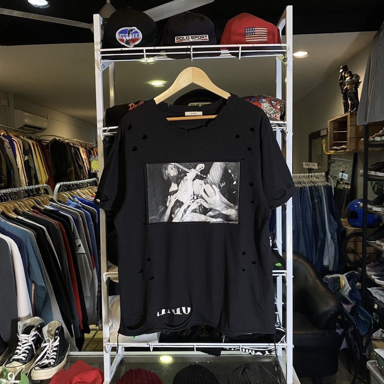 Band Tees Jouetie Kurt Cobain original distressed punk "End of Music" Size US L / EU 52-54 / 3 - 1 Thumbnail