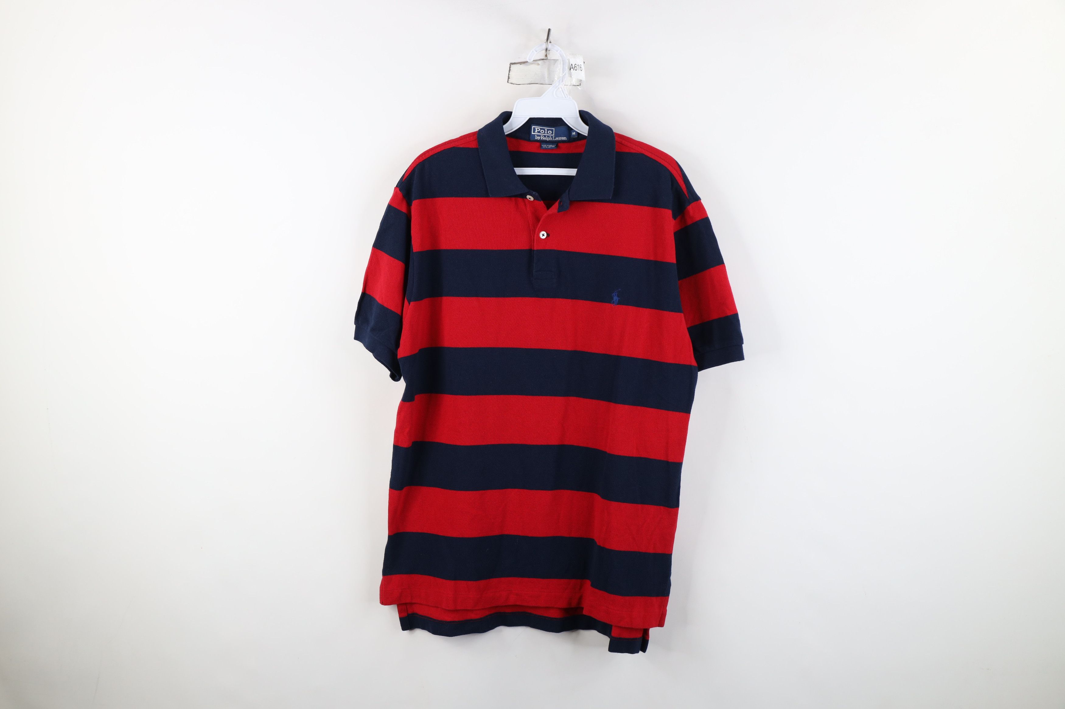 Vintage 90s Ralph Lauren Striped Block Rugby Polo Shirt
