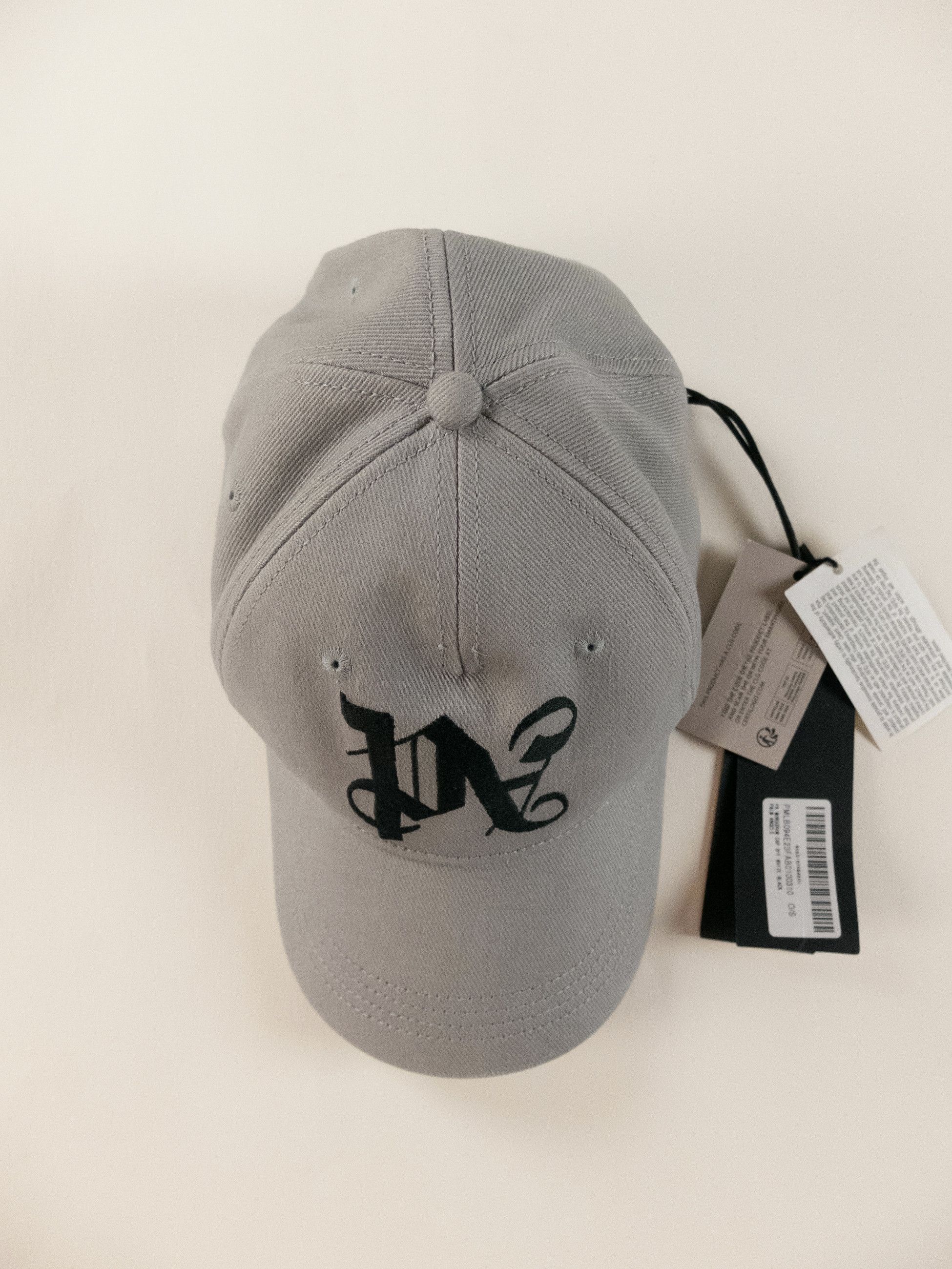 Palm Angels PALM ANGELS gray black monogram logo baseball cap Size ONE SIZE - 7 Thumbnail