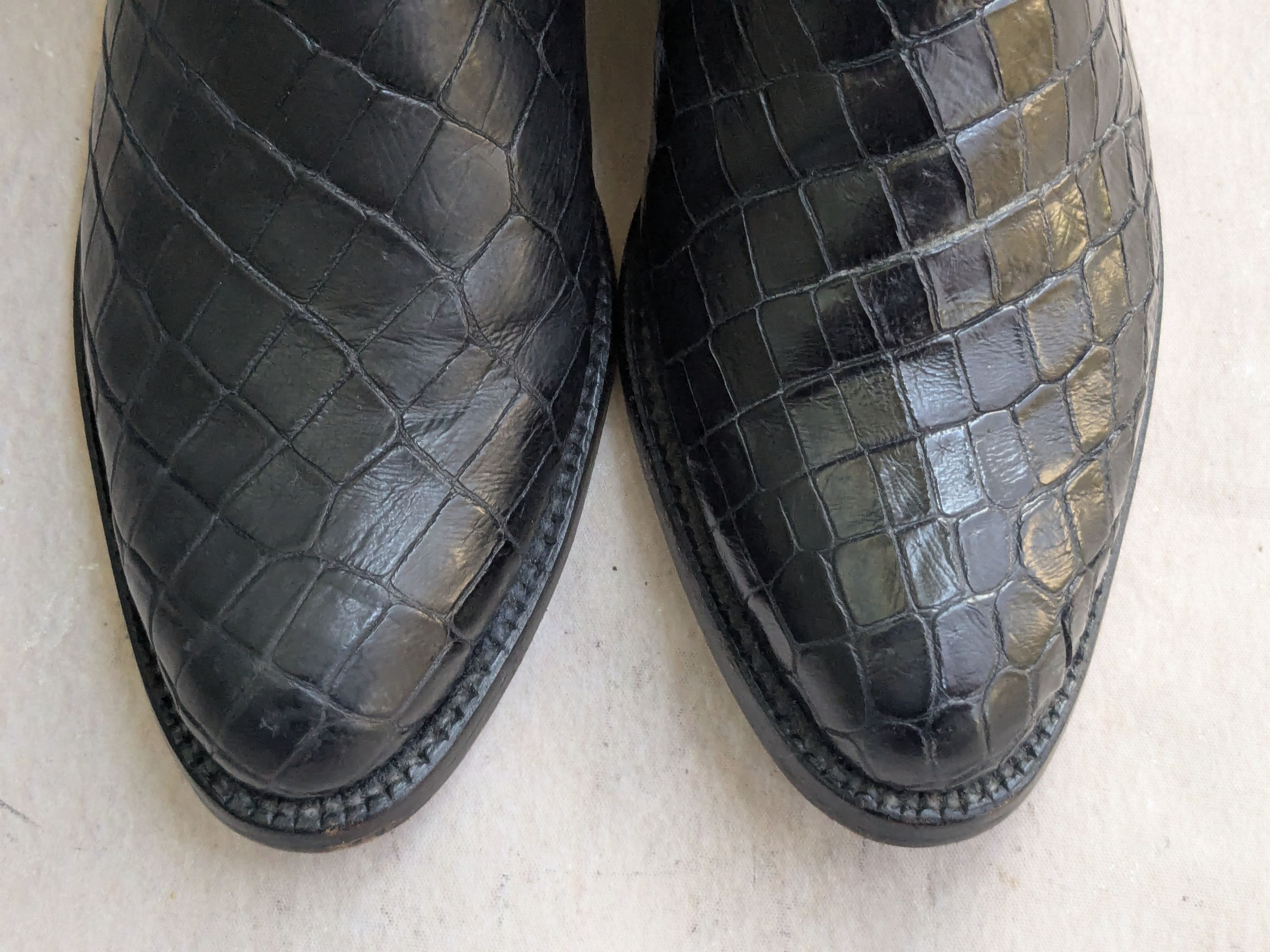 Genuine Leather Vintage Cowboy Boots Black Alligator Leather 9 Crocodile Size US 9 / EU 42 - 2 Thumbnail