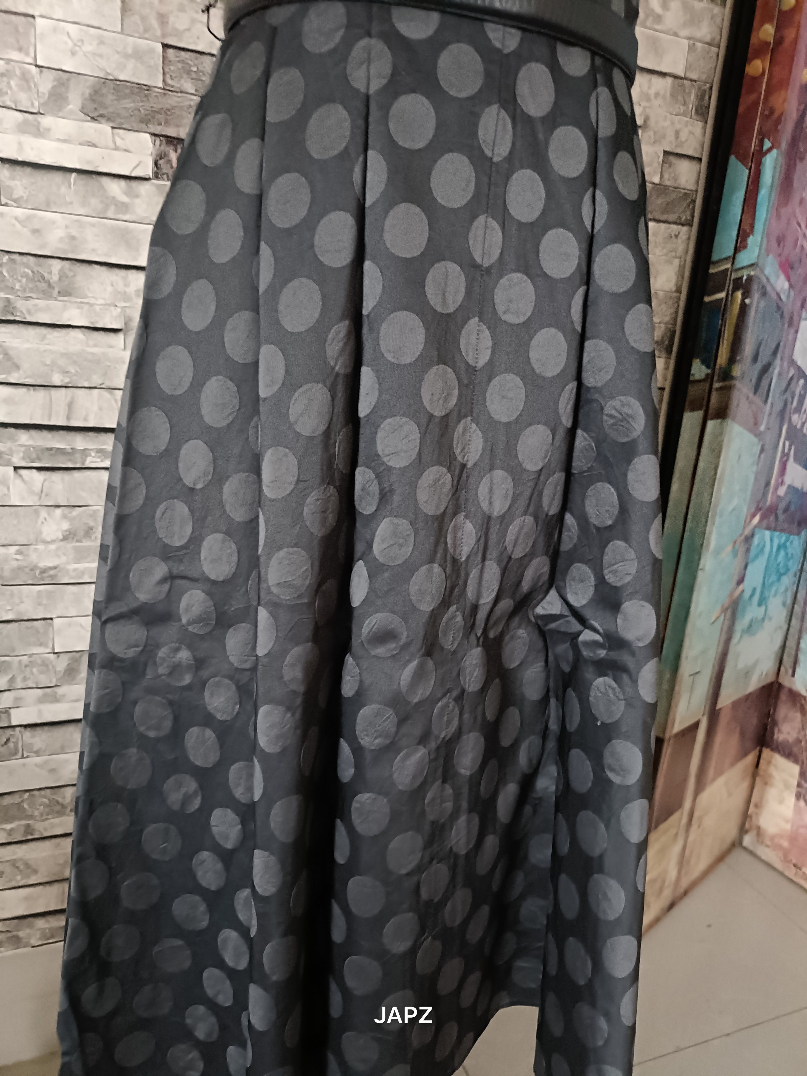Japanese Brand Ined polkadot pleated midi dress Size L / US 10 / IT 46 - 6 Thumbnail