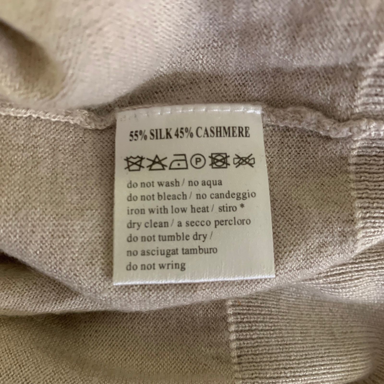 Other THE MONACO CASHMERE XL Beige Cashmere Silk V-Neck Pullover Size US XL / EU 56 / 4 - 5 Thumbnail