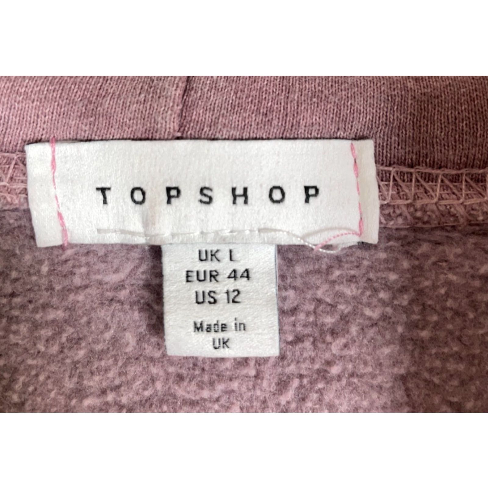 Topshop Topshop Hoodie Women's Large Mauve Stockholm Sports Society Hoodie Retro Womens Size L / US 10 / IT 46 - 3 Thumbnail