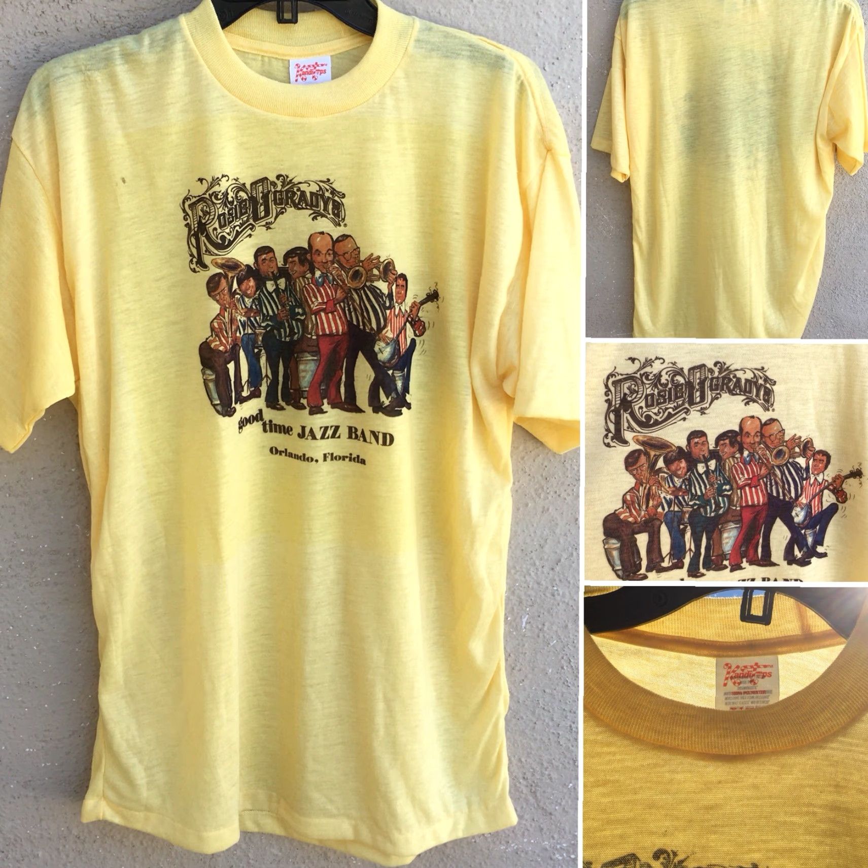 Vintage VINTAGE Rosie O’Grady’s Good Time Jazz Band T-Shirt Shirt XL Pink Womens/Girls? (note: not adding) Size US XL / EU 56 / 4 - 7 Thumbnail