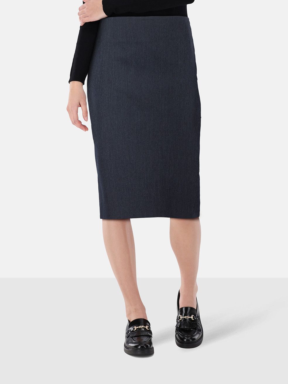 Louis Vuitton Navy Wool Hook Detail Skirt Size 27" / US 4 / IT 40 - 1 Thumbnail