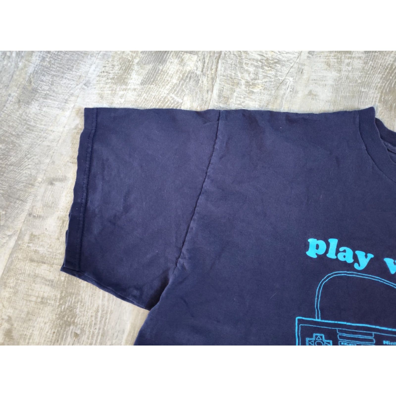 Delta VINTAGE Delta Nintendo NES Play With Me T-Shirt Mens XL Blue 90s Video Game Gamer Graphic Size US XL / EU 56 / 4 - 5 Thumbnail
