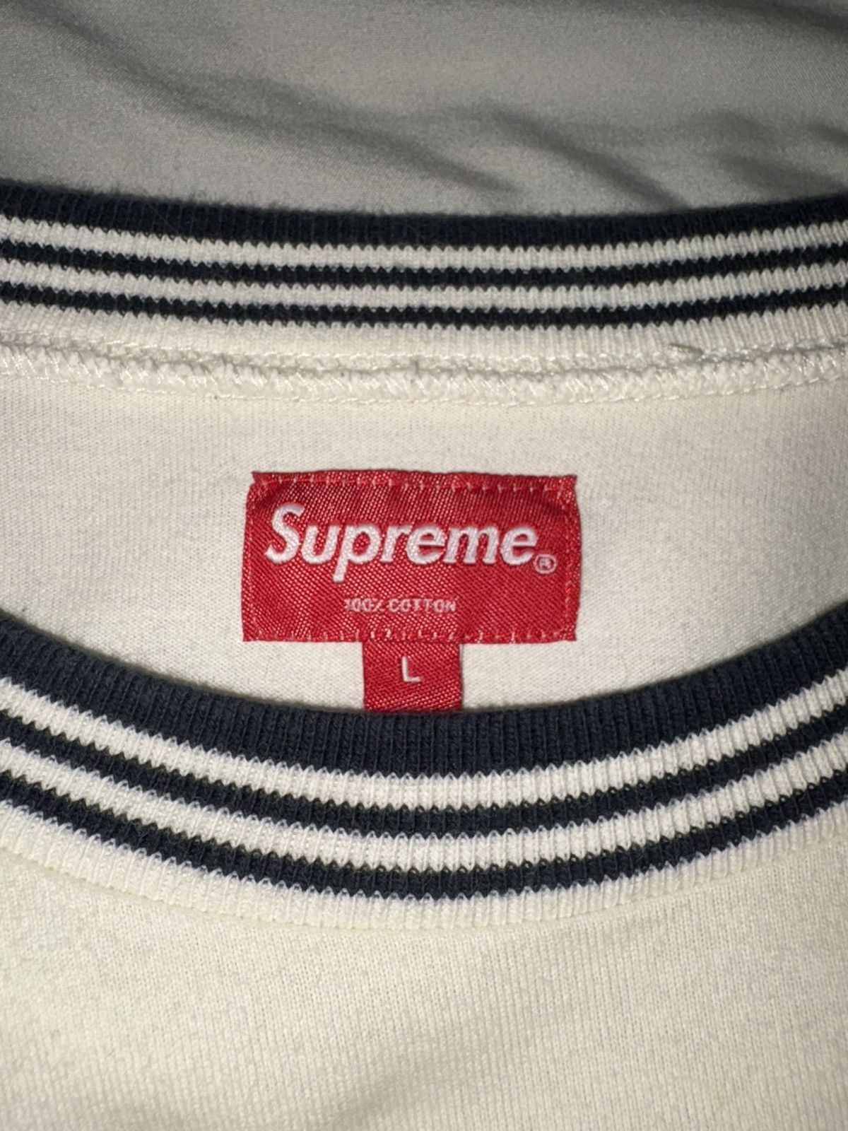 Supreme Supreme Striped Rib Logo L/S (FW18) Size US L / EU 52-54 / 3 - 3 Thumbnail