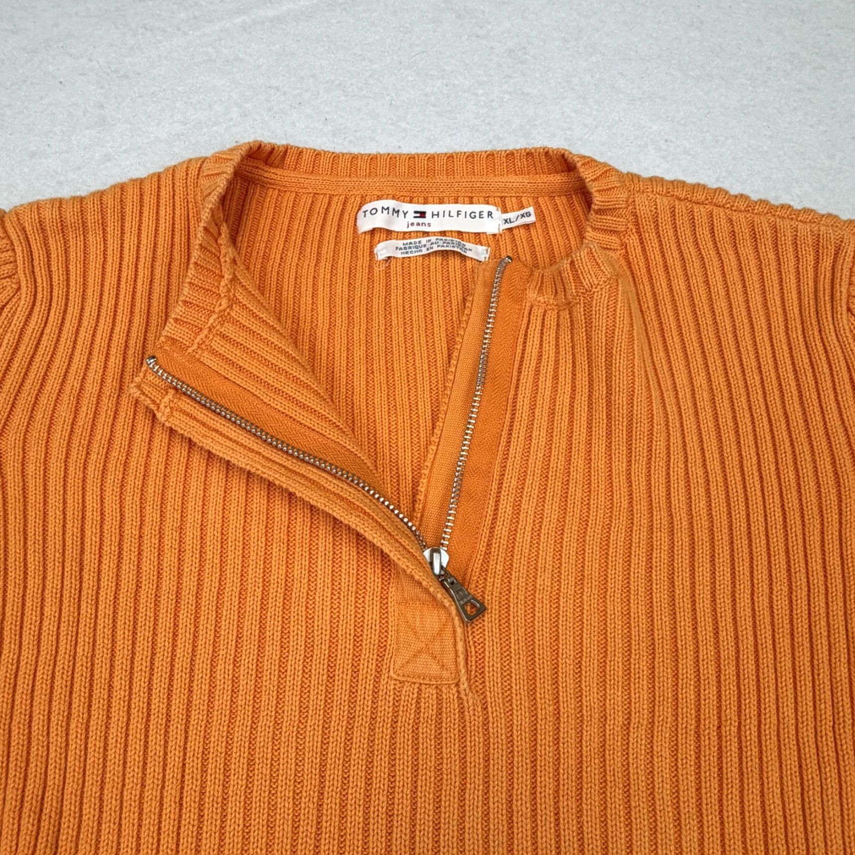 Tommy Hilfiger Tommy Hilfiger Jeans Sweater Mens XL Orange 1/4 Zip Mock Neck Knit Pullover Pullover Knit Shirt Mens XL Orange Jeans Sweater Size US XL / EU 56 / 4 - 5 Thumbnail