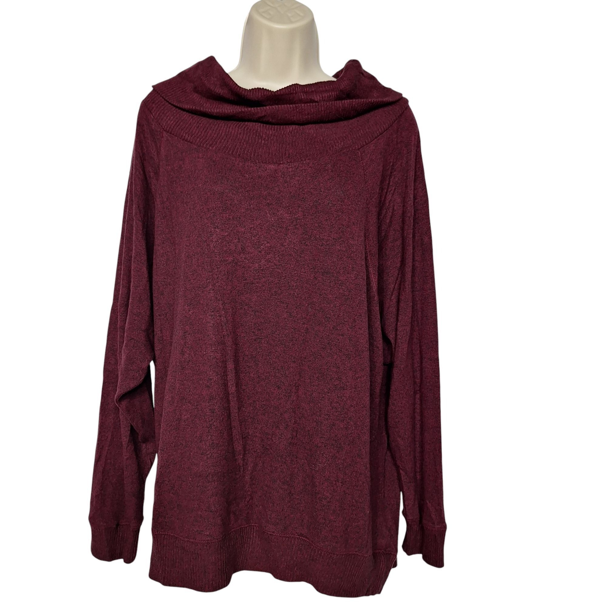 Express Express One Eleven Maroon Burgundy Cowl Neck Pullover Sweate Size L / US 10 / IT 46 - 2 Thumbnail