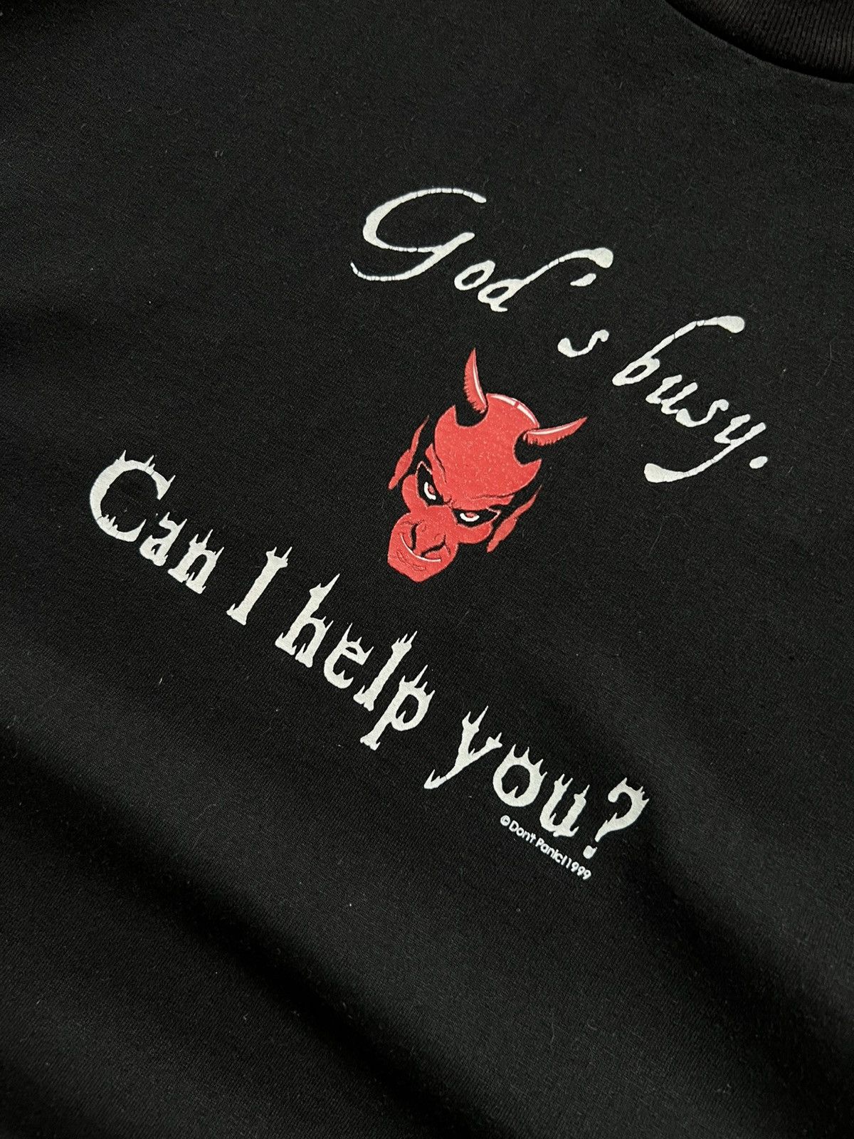Band Tees Vintage God is Busy Devilish 1999 Band Rock satan tshirt Size US XXL / EU 58 / 5 - 4 Thumbnail